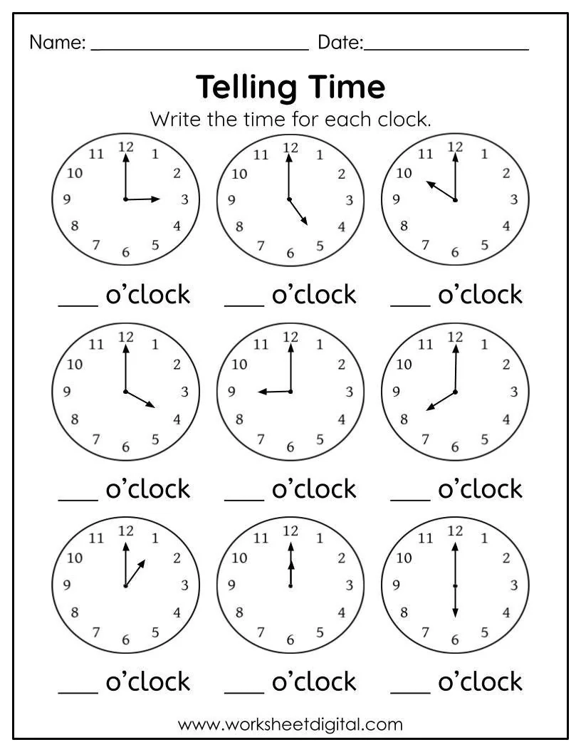 Buy Telling Time To The Hour Worksheet Kindergarten First Grade Worksheet Learn To Tell The Time In Digital Analog Clock Homework Practice Online In India Etsy Buy Telling Time To The Hour Worksheet Kindergarten First Grade Worksheet Learn To Tell The Time In Digital Analog Clock Homework Practice Online In India Etsy