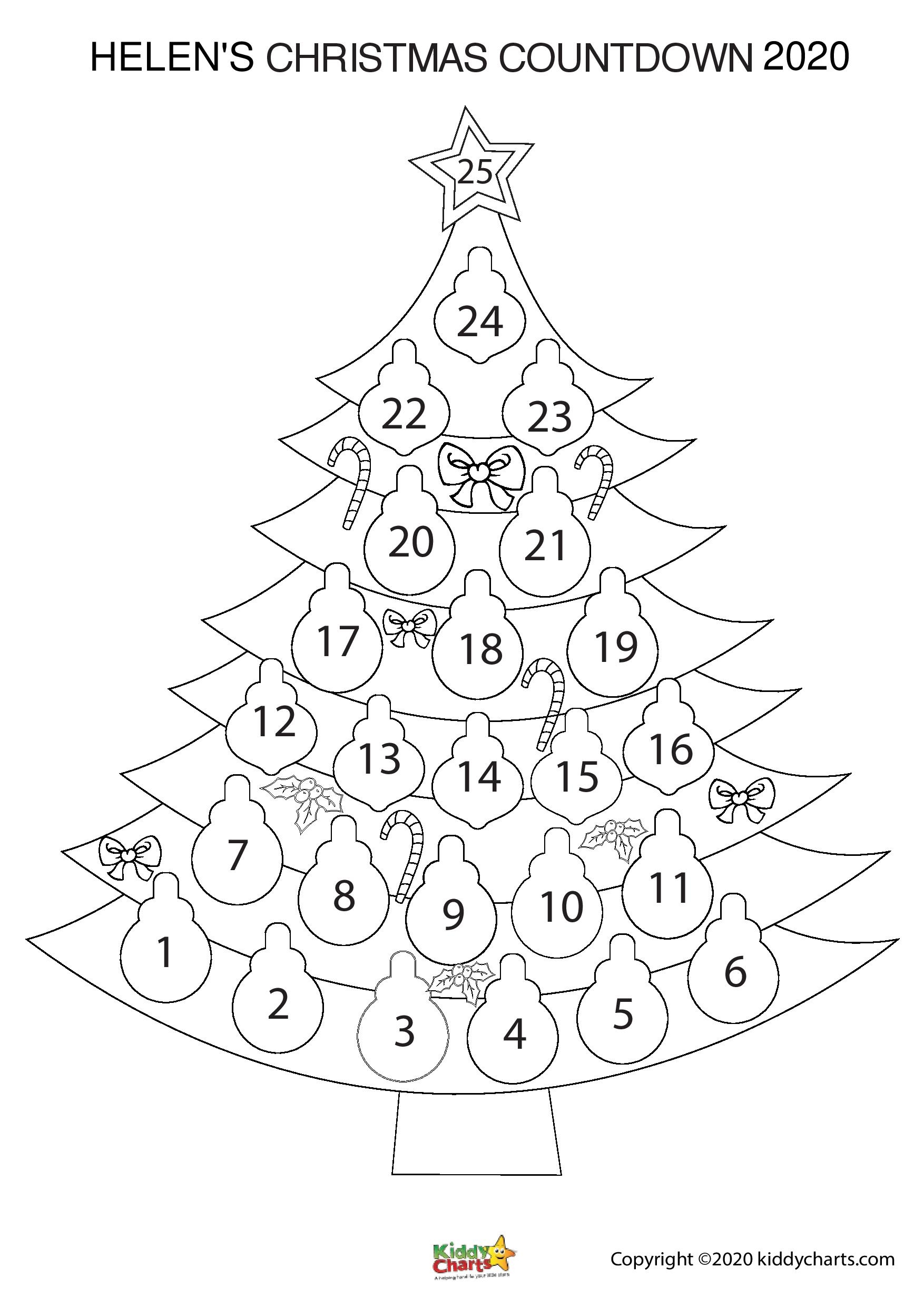 Printable Christmas Tree Advent Calendar