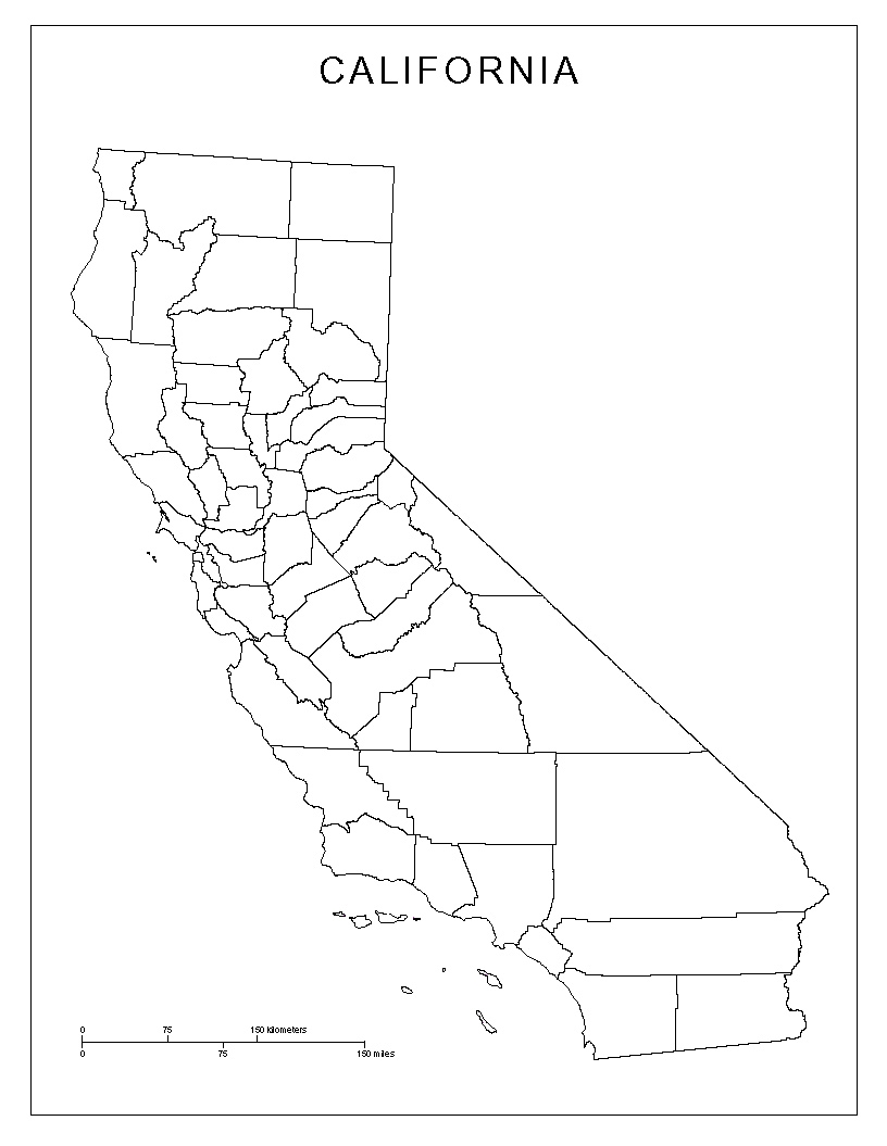 Printable Blank Map Of California
