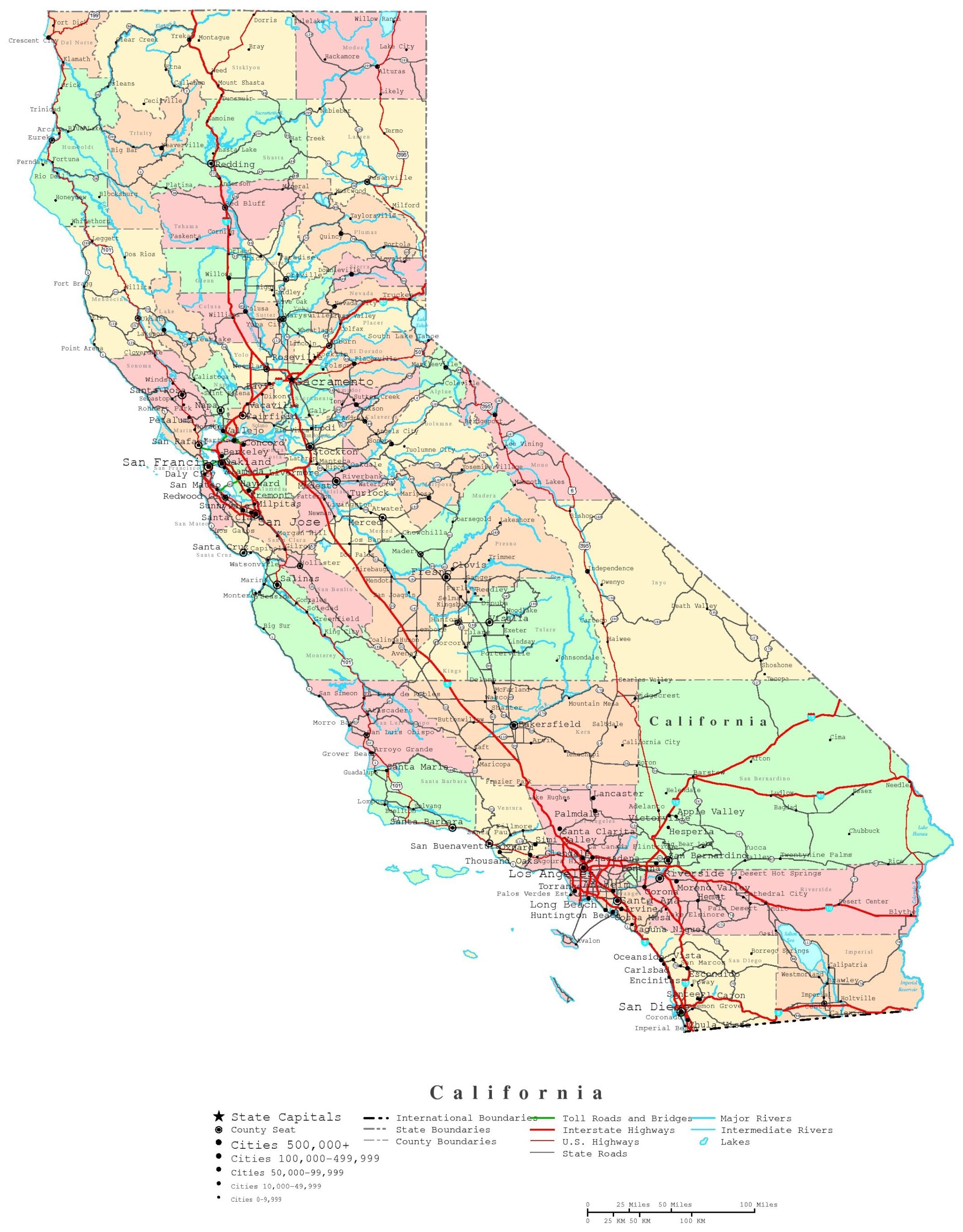 Map Of California Printable