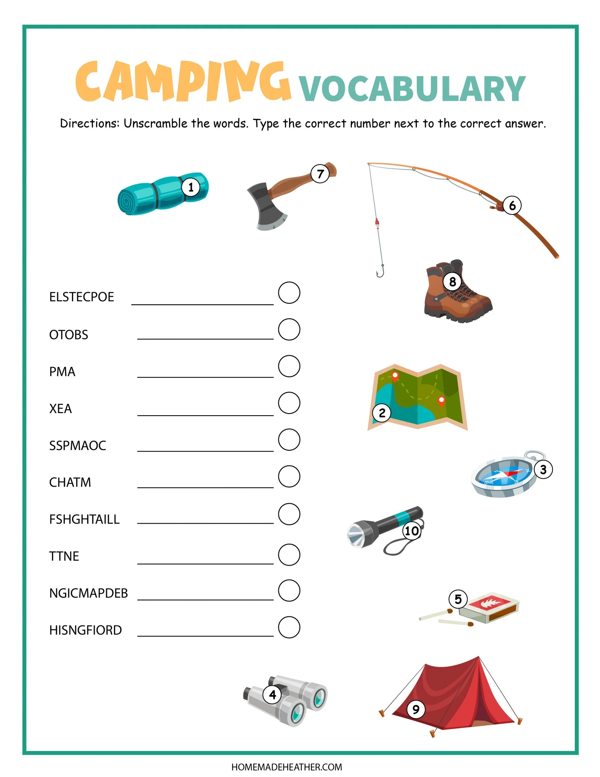 Camping Printable Activity Sheets Campfire Foodie