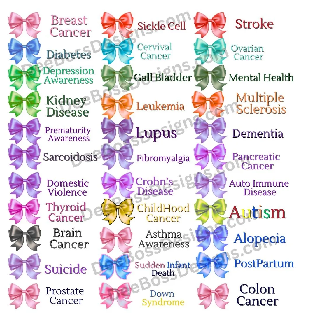 Cancer Ribbon Color Chart Printable
