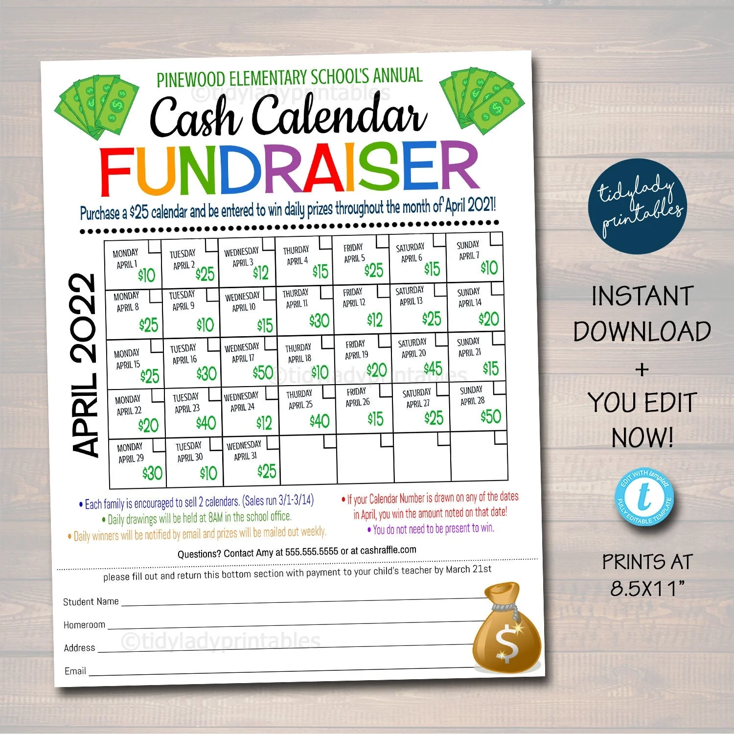 Free Printable Fundraiser Sheets