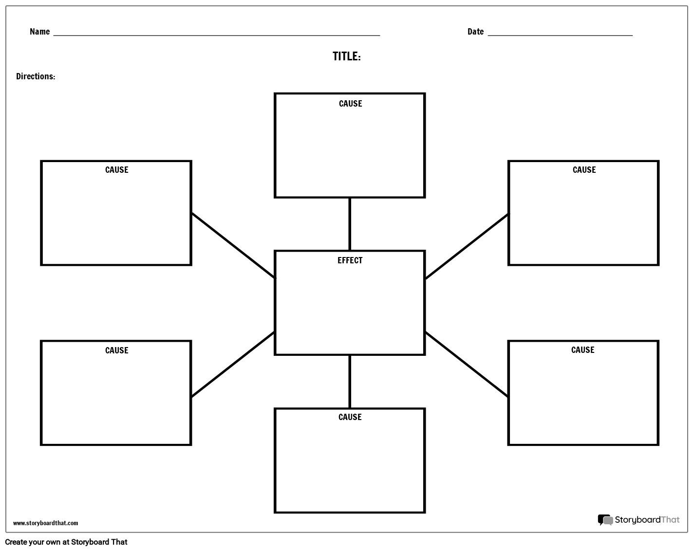 Cause Effect Worksheets By Storyboard That Free Templates