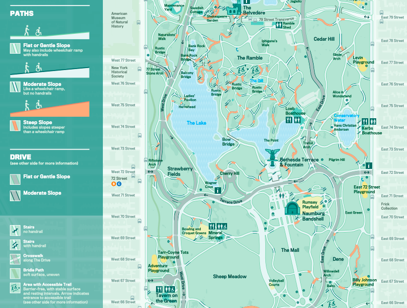 Central Park Releases Access Map For People With Limited Mobility 