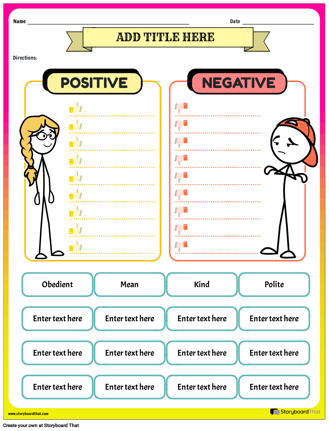 Character Traits Worksheet Free Printable