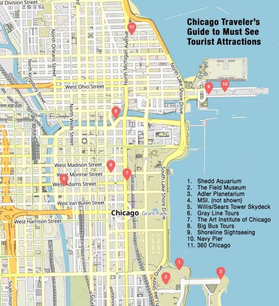 Printable Map Of Downtown Chicago Streets