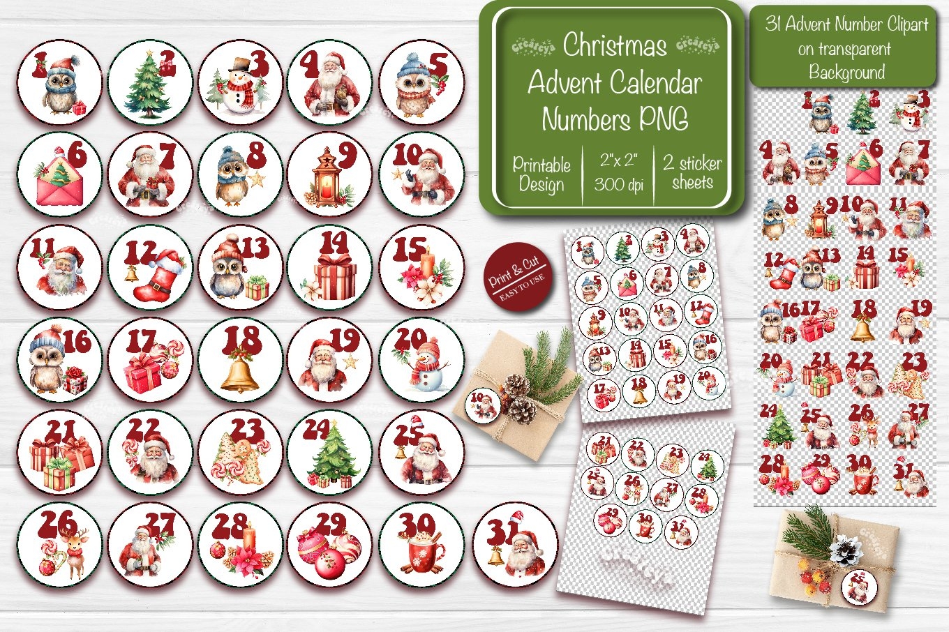 Printable Numbers For Advent Calendar