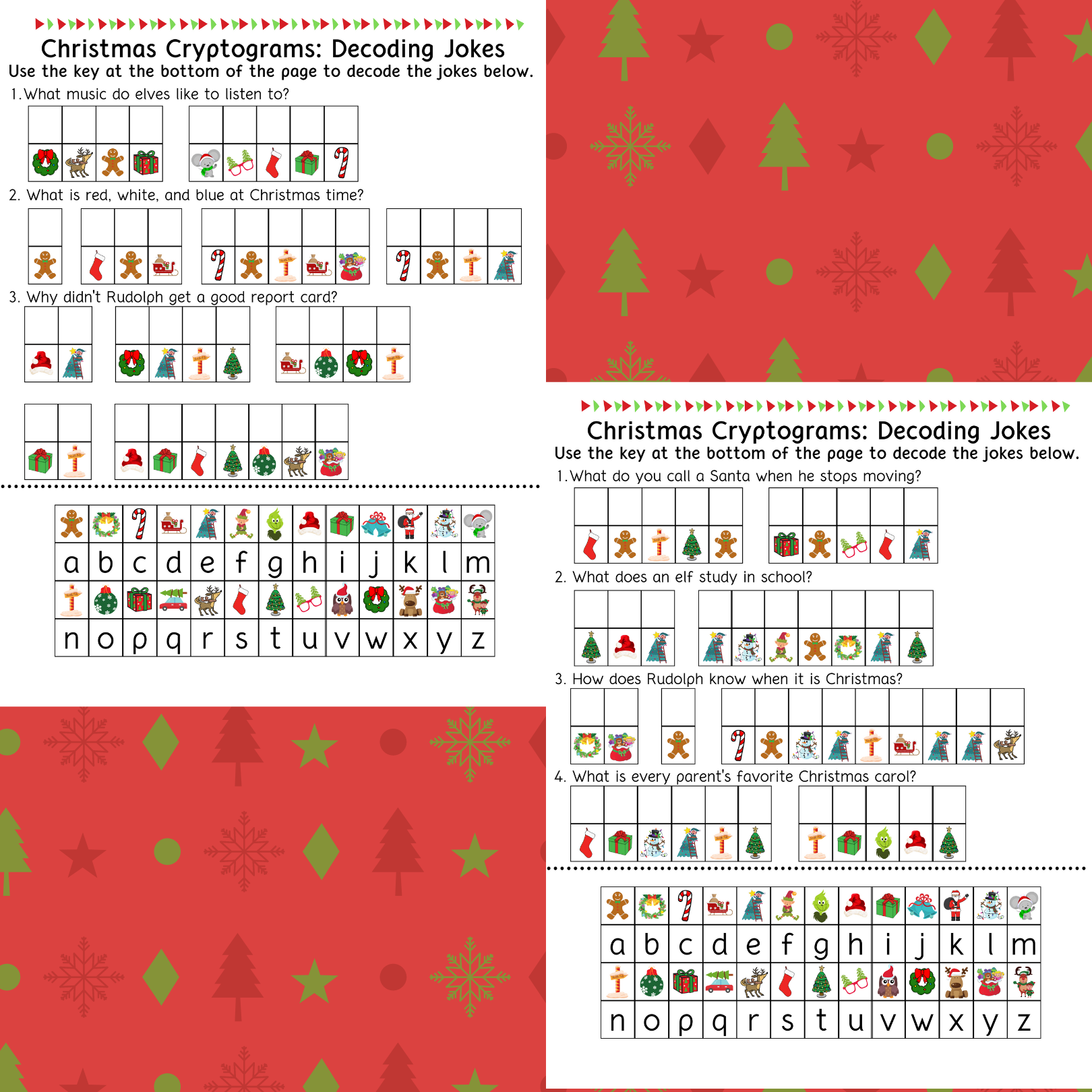Christmas Cryptogram And Decoding Worksheets