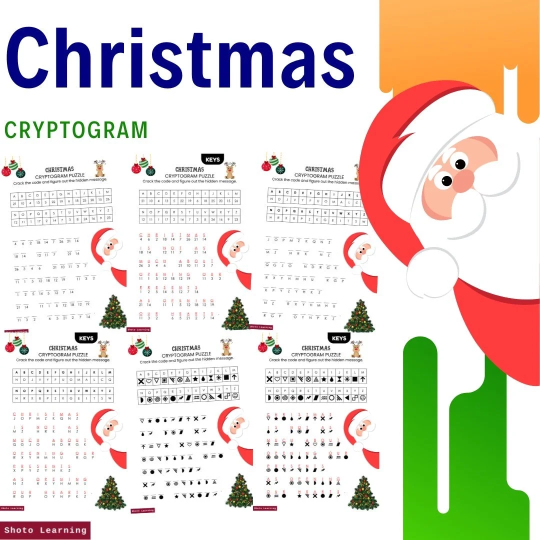 Christmas Cryptogram Worksheet Fun Holiday Puzzle Activity