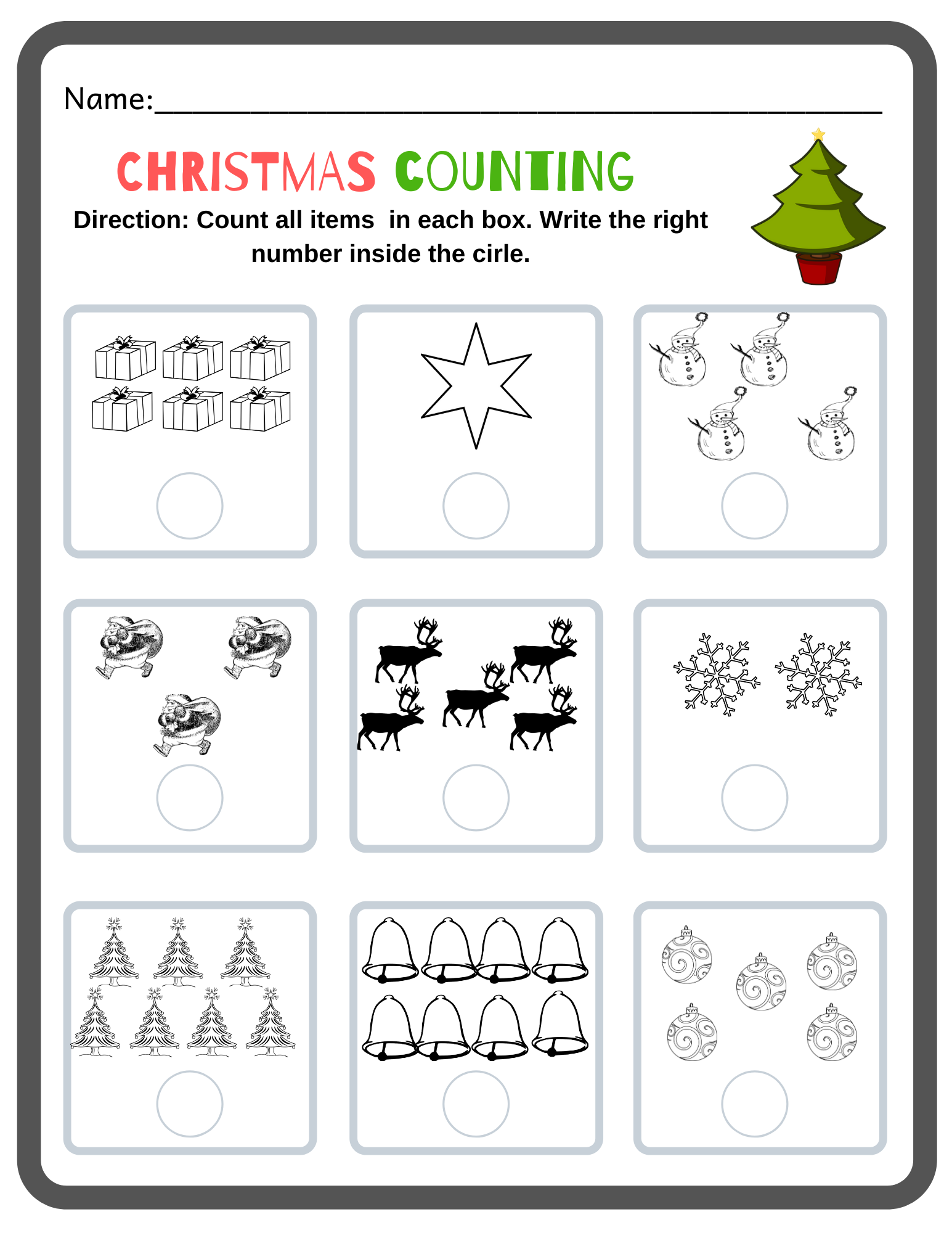 Printable Math Worksheets Christmas