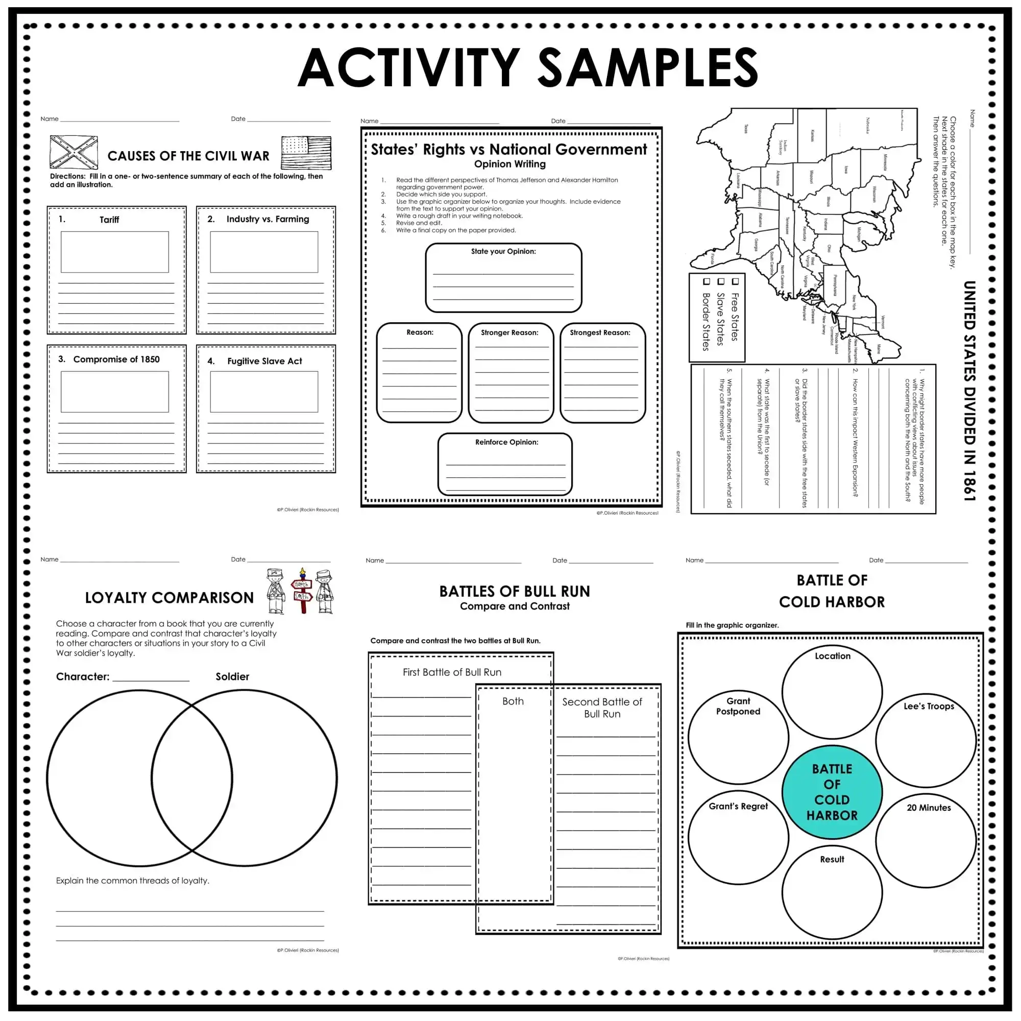 CIVIL WAR UNIT The Civil War Digital Printable GOOGLE Rockin Resources