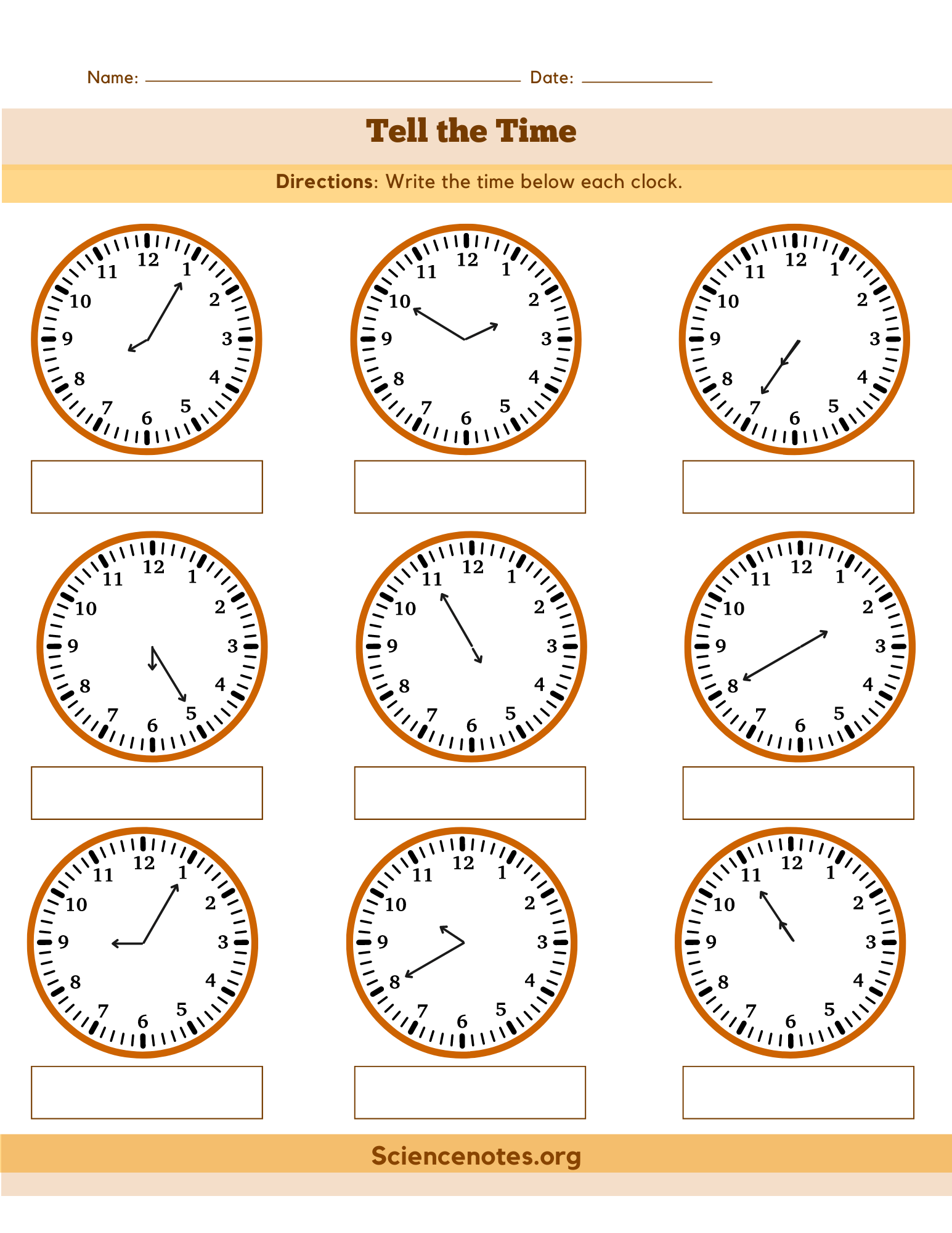 Printable Clock Worksheets Printable Clock Worksheets