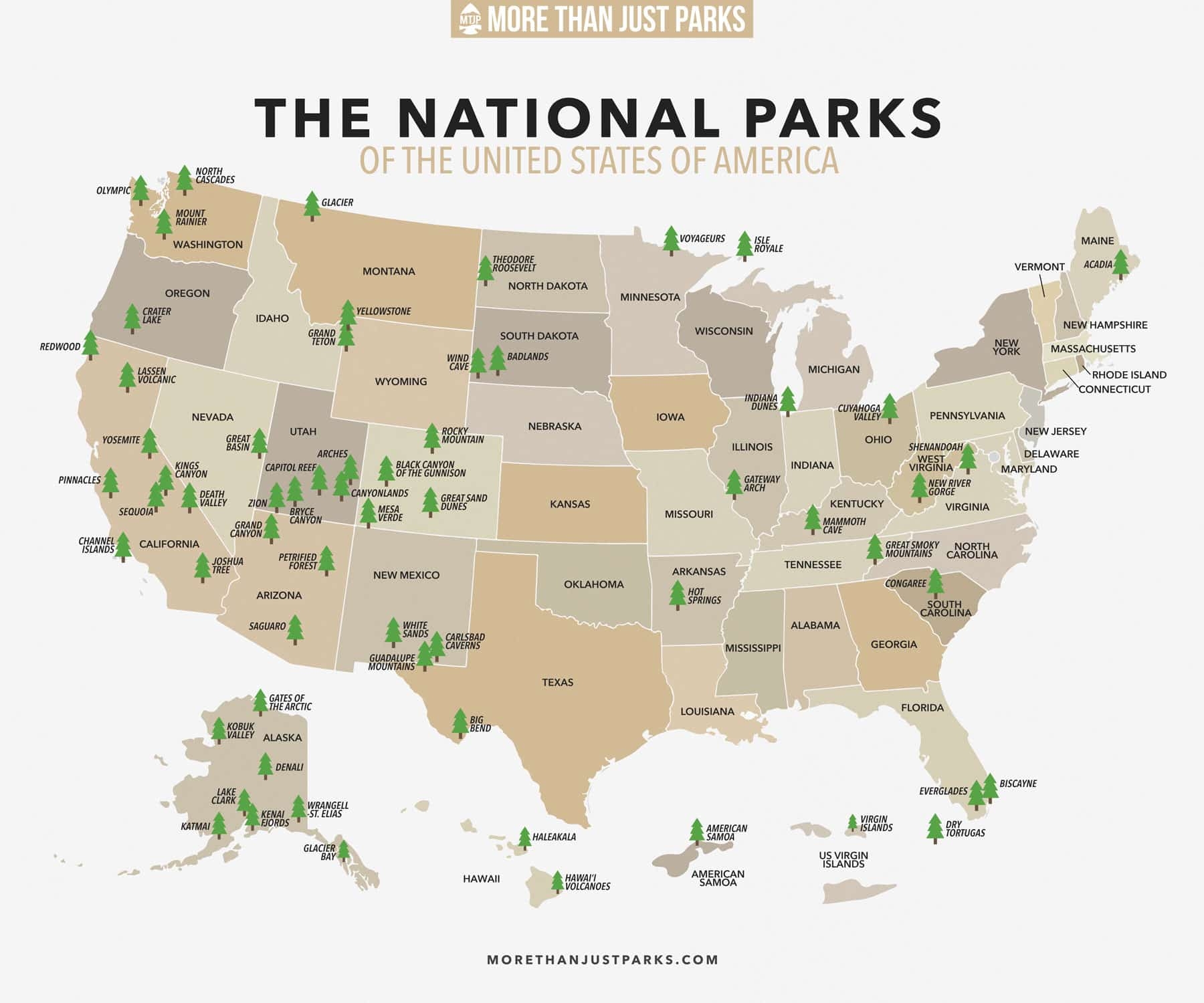National Parks Map Printable