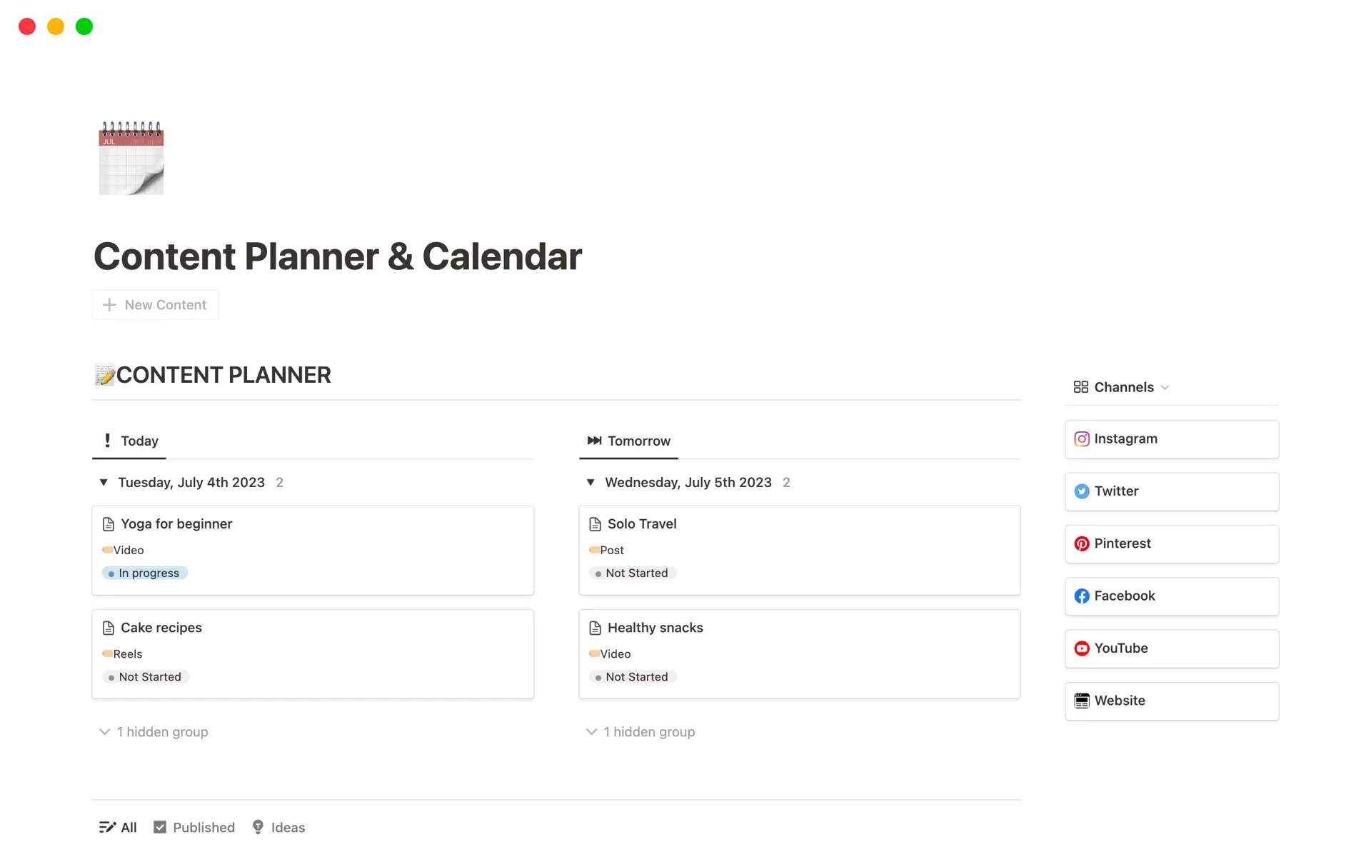 Content Planner Calendar Template By HitaNotion Notion Marketplace