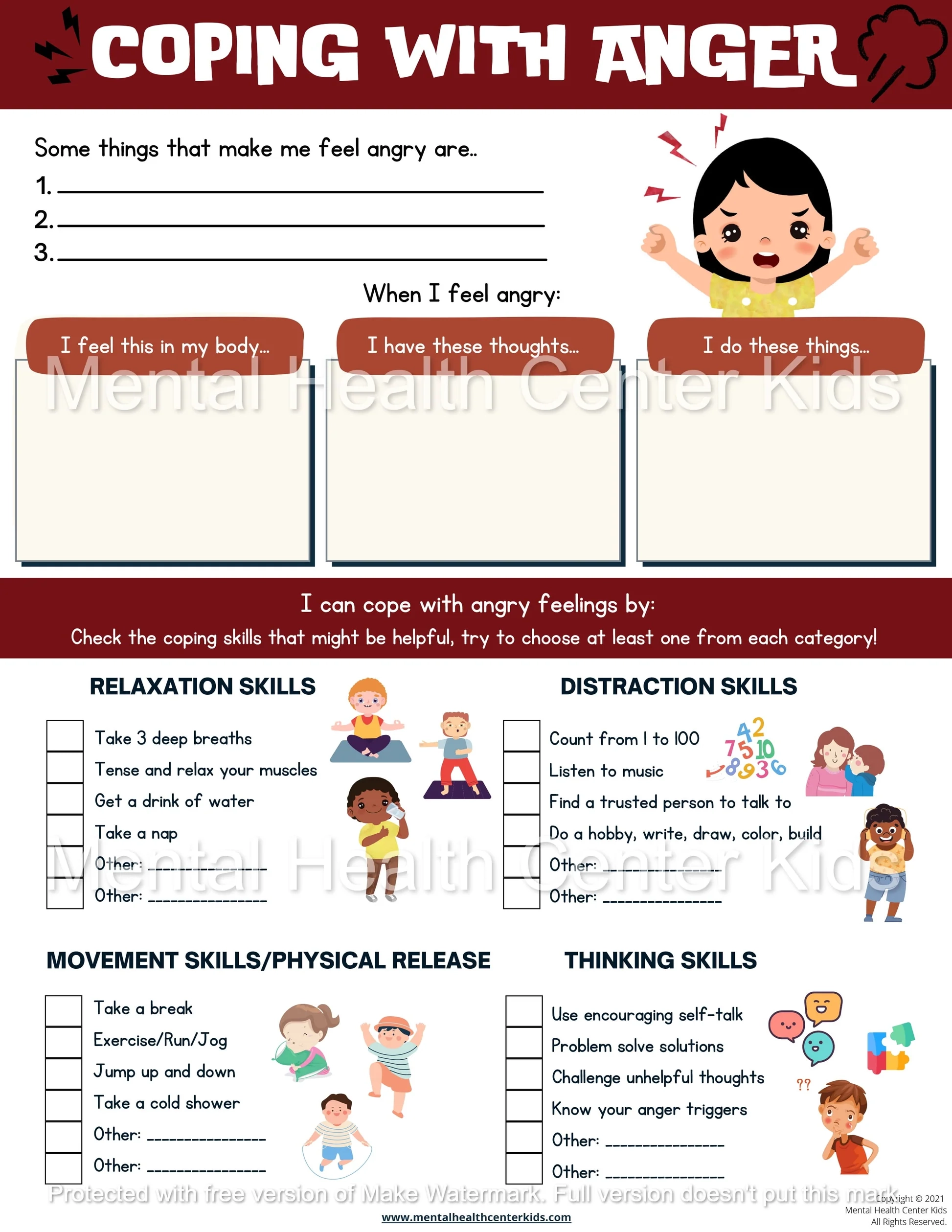 Free Printable Anger Management Worksheets