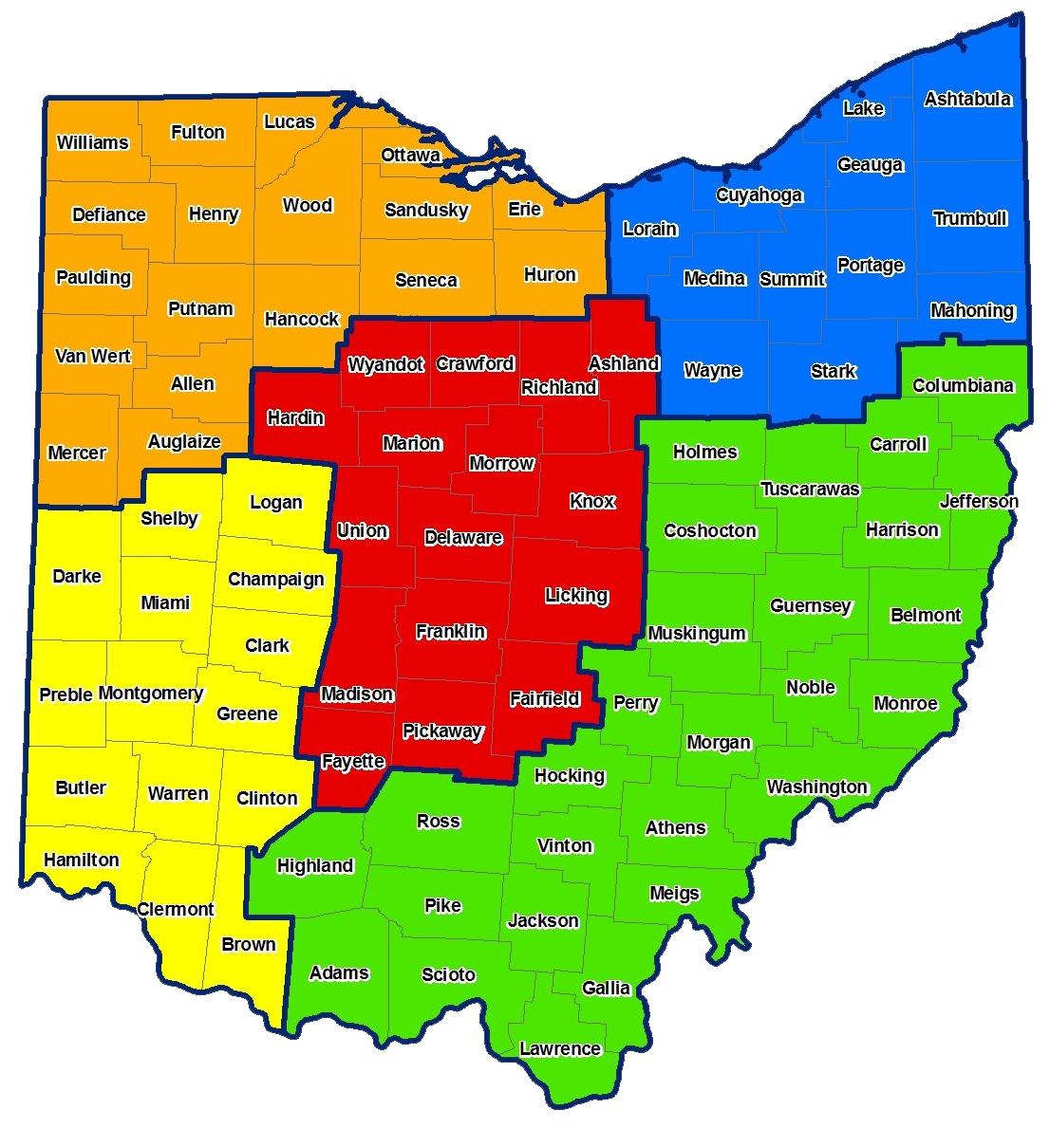 County Map ODA Ohio Deflection Association County Map ODA Ohio Deflection Association