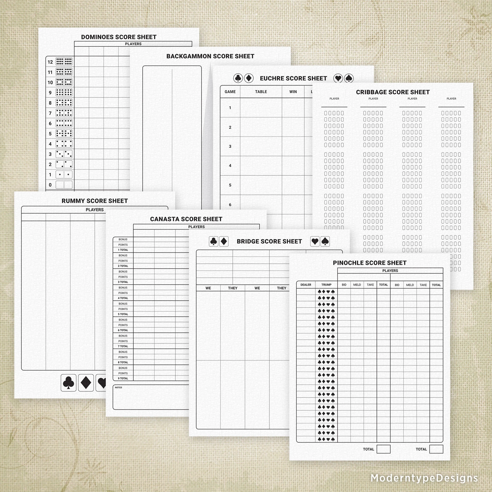 Cribbage Scoring Sheet Printable
