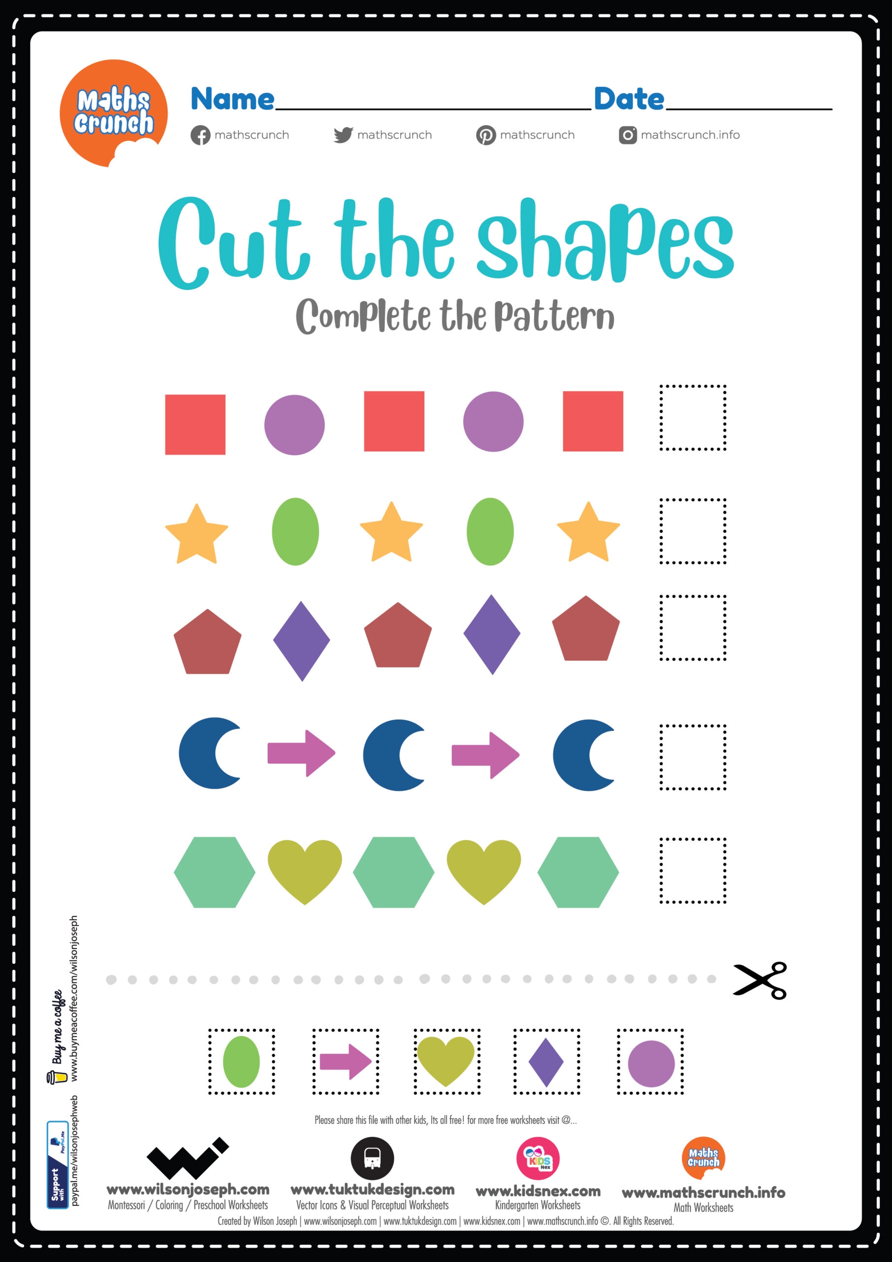 Free Printable Shape Cutting Worksheets