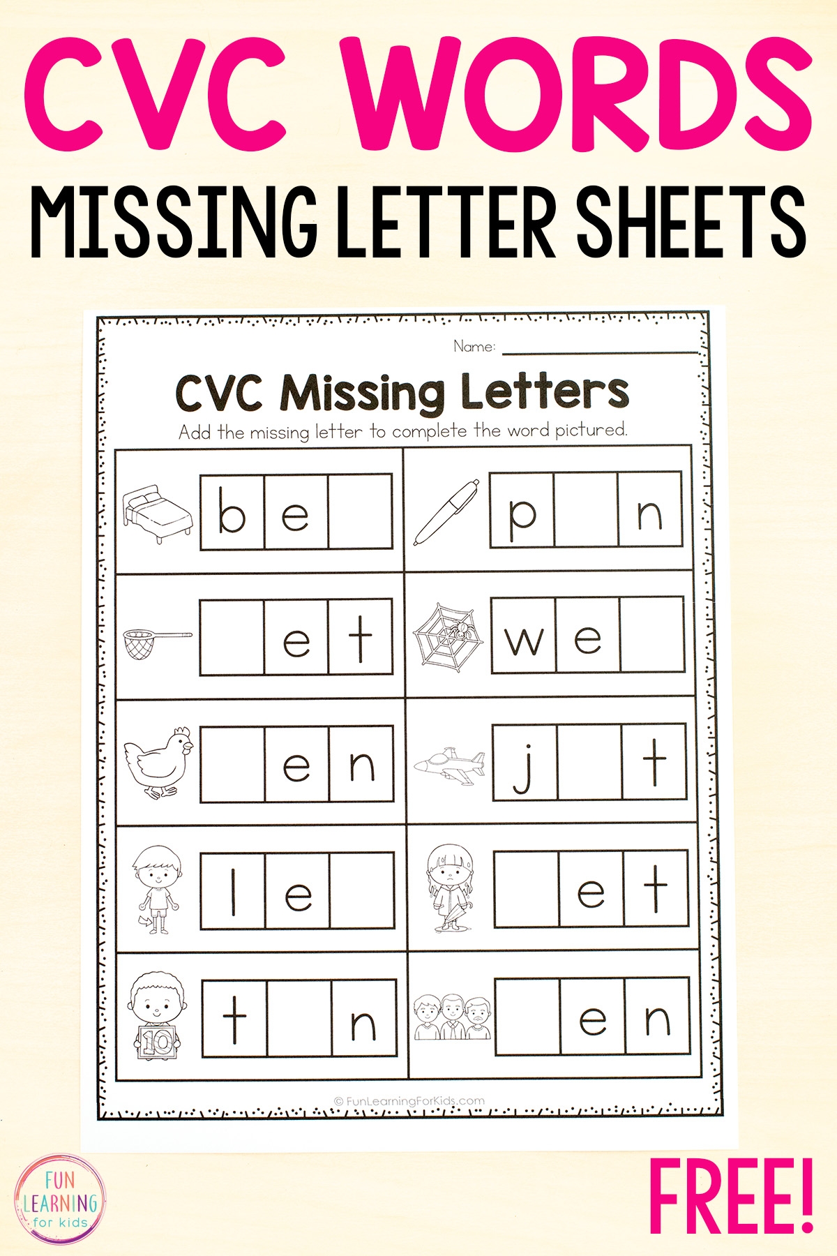 Cvc Words Worksheets Pdf Free Printable