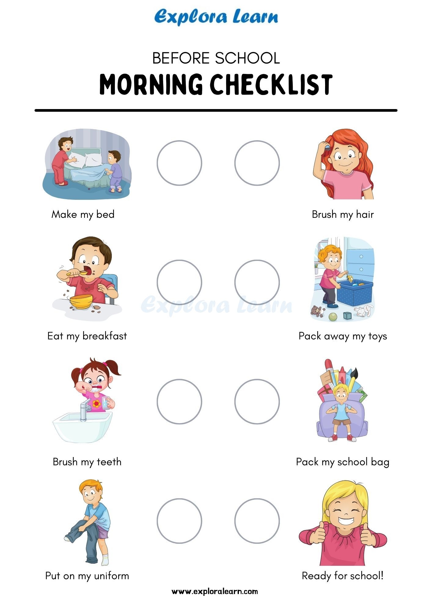 Daily Routines Structure Worksheets For ADHD Autism
