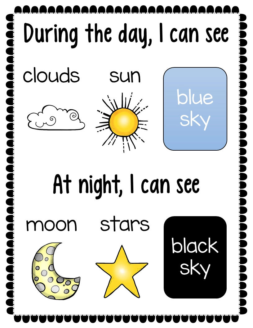 Day And Night Free Printable Worksheets