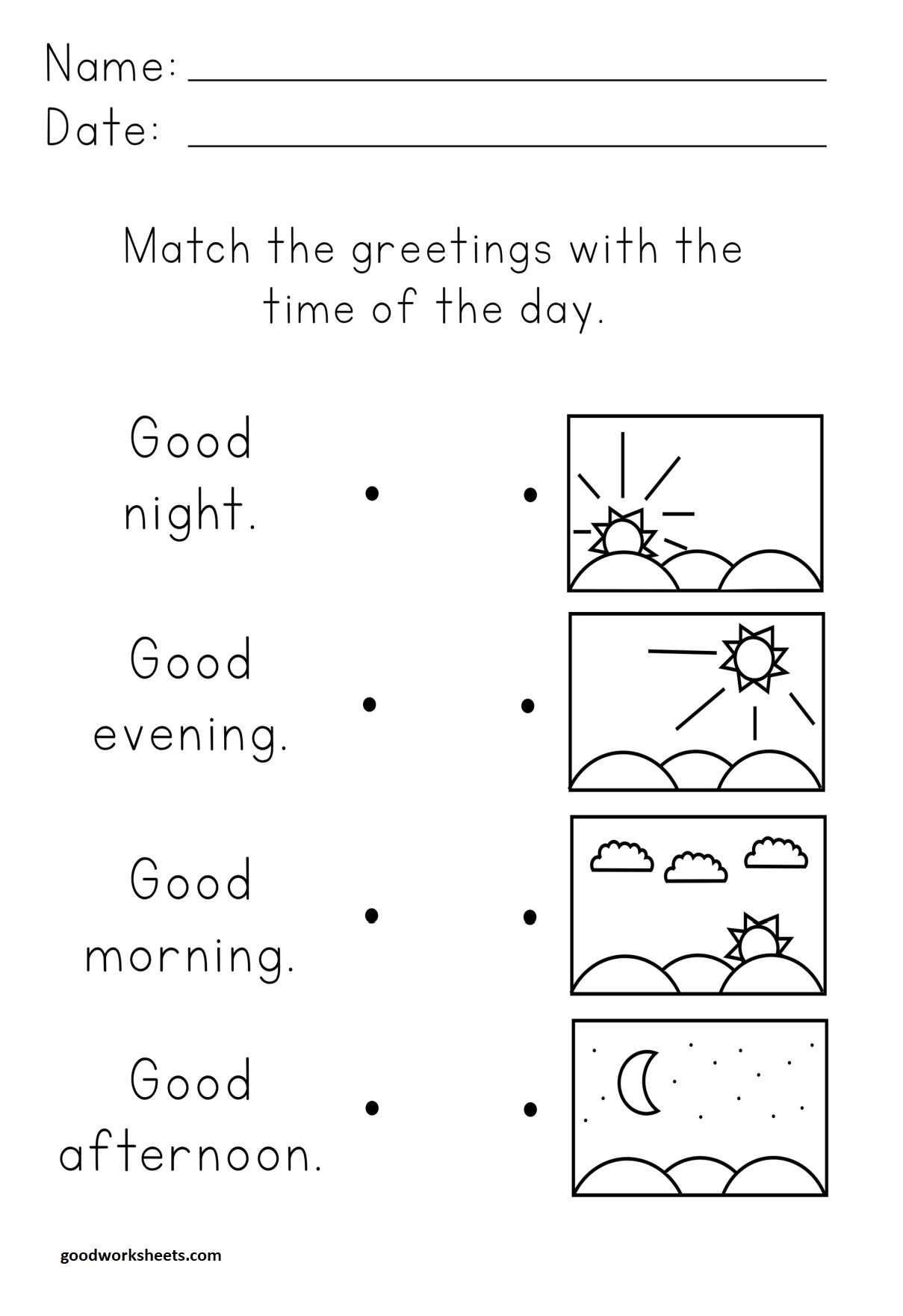 Day And Night Free Printable Worksheets