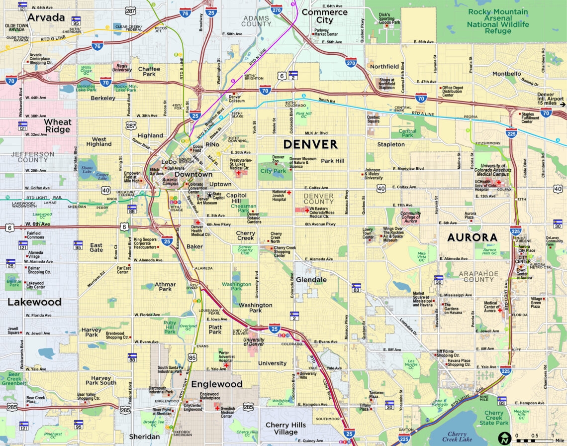Printable Map Of Denver Colorado