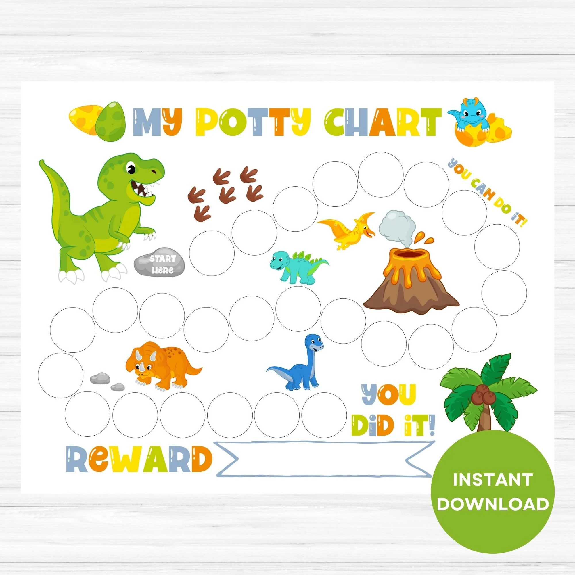Printable Dinosaur Potty Chart