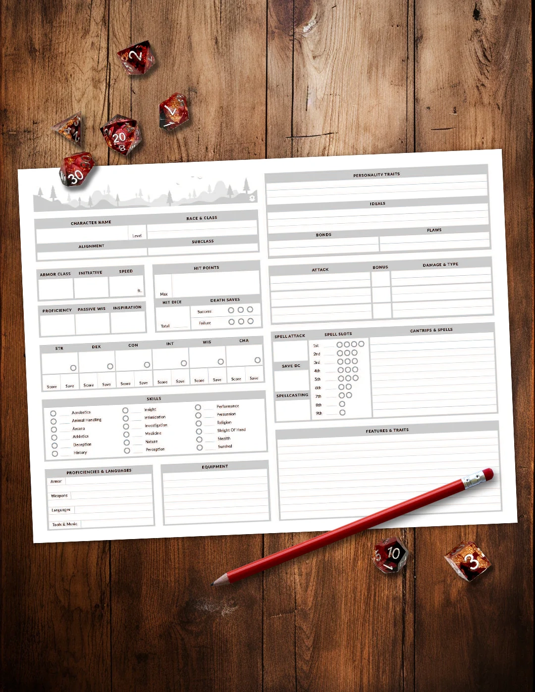 DnD 5e Character Sheet Printable Fillable With Improved Design Rune Foundry DnD 5e Character Sheet Printable Fillable With Improved Design Rune Foundry