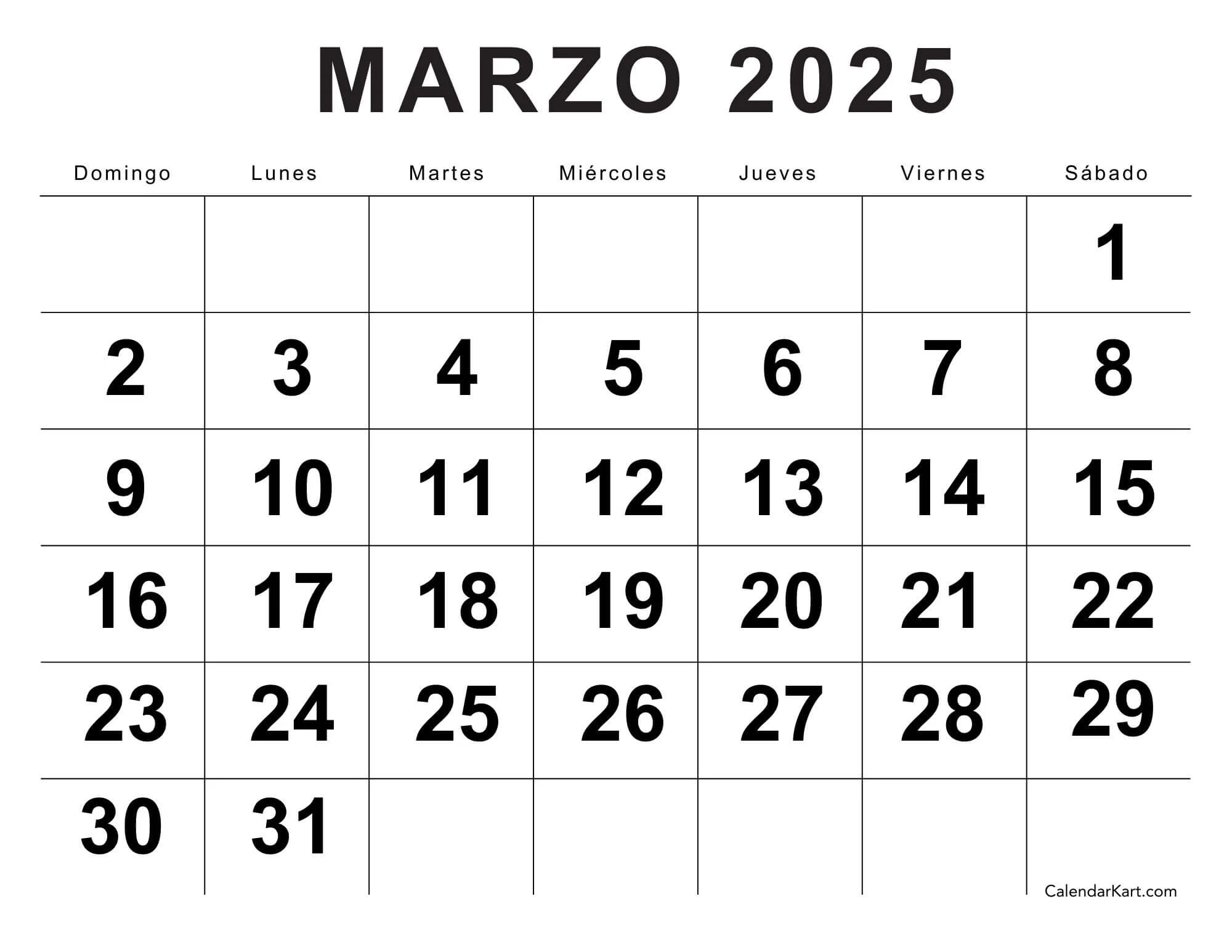 Download Free Printable March 2025 Calendar Calendarkart Download Free Printable March 2025 Calendar Calendarkart
