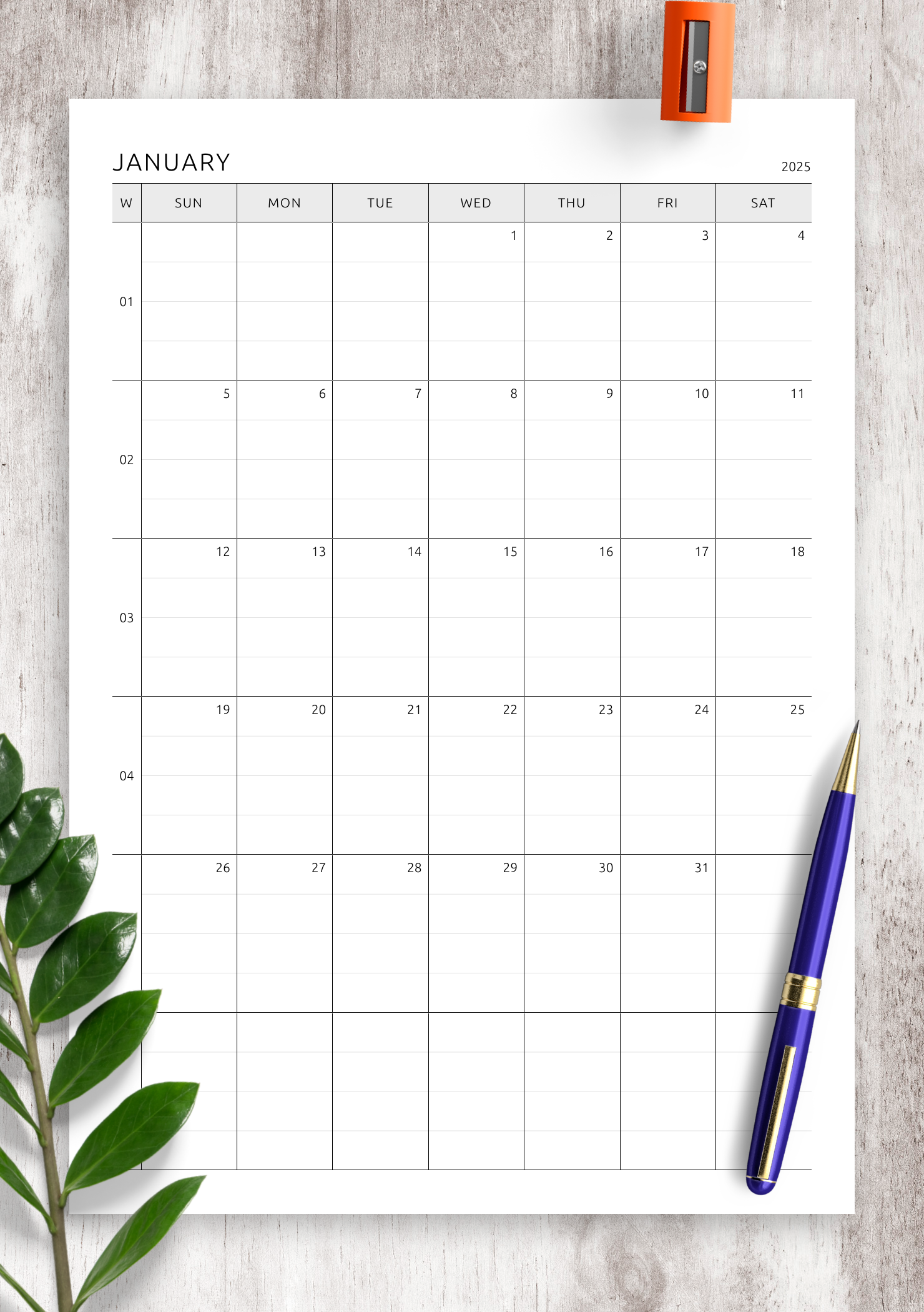 Download Printable One Page Lined Monthly Calendar PDF Download Printable One Page Lined Monthly Calendar PDF