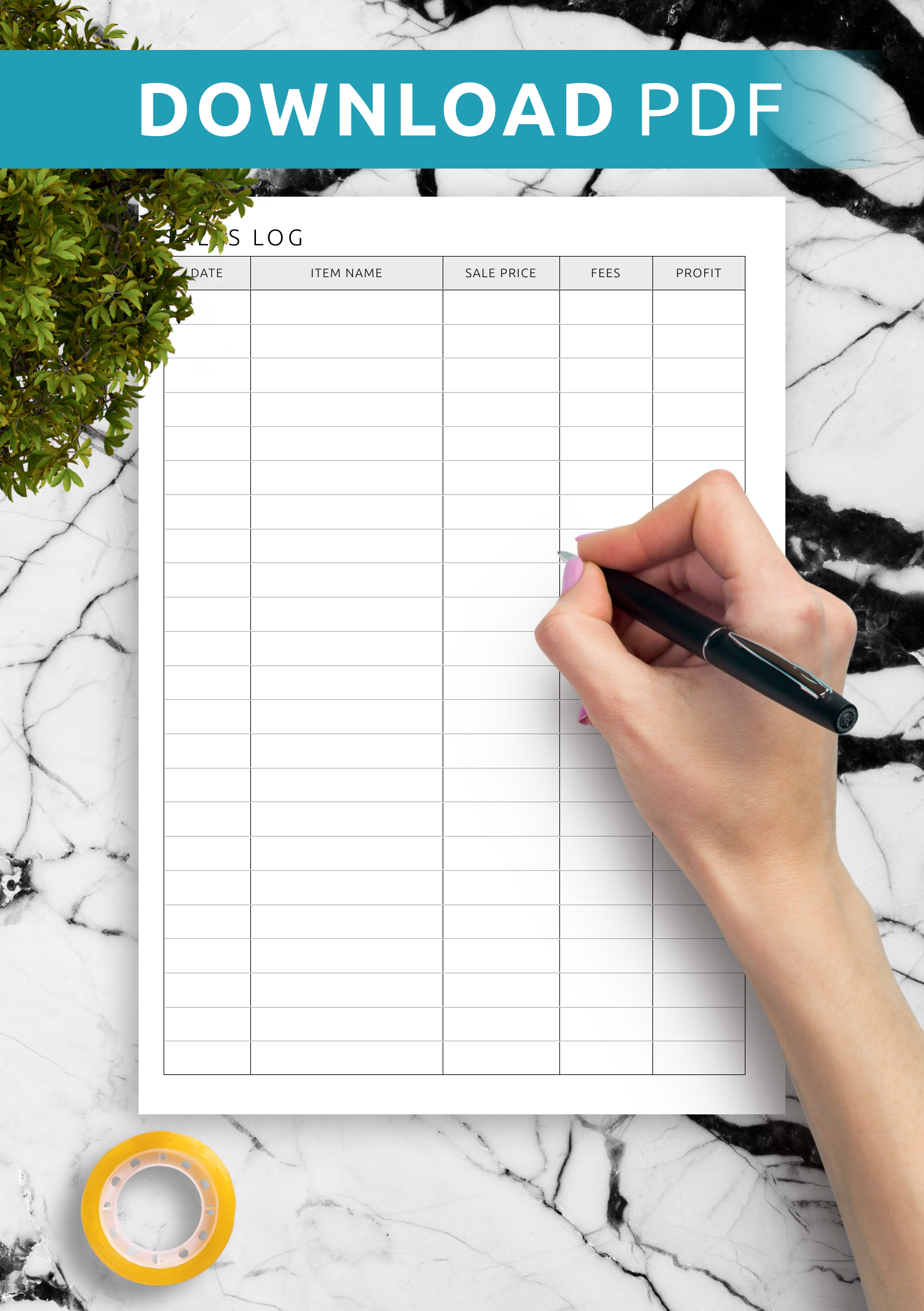 Download Printable Sales Log Template PDF