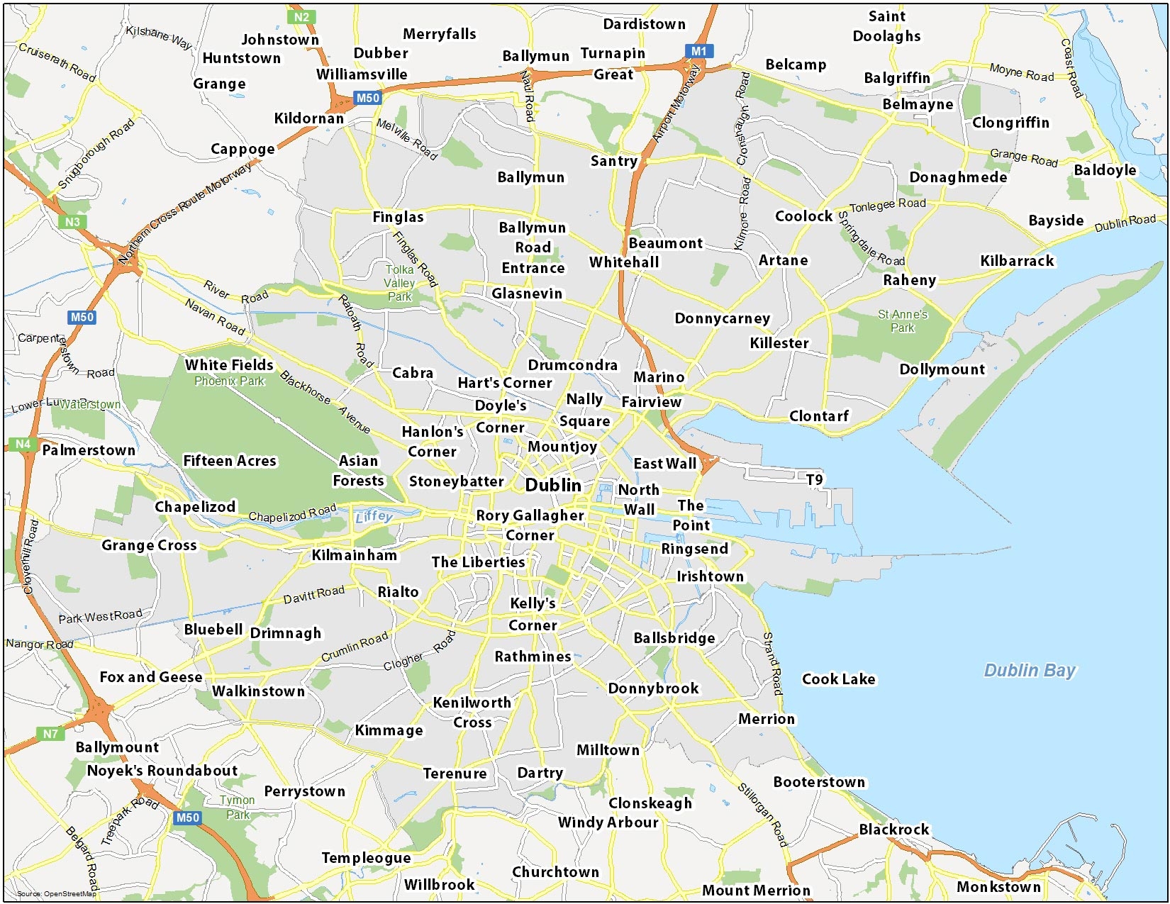 Printable Map Of Dublin City Centre