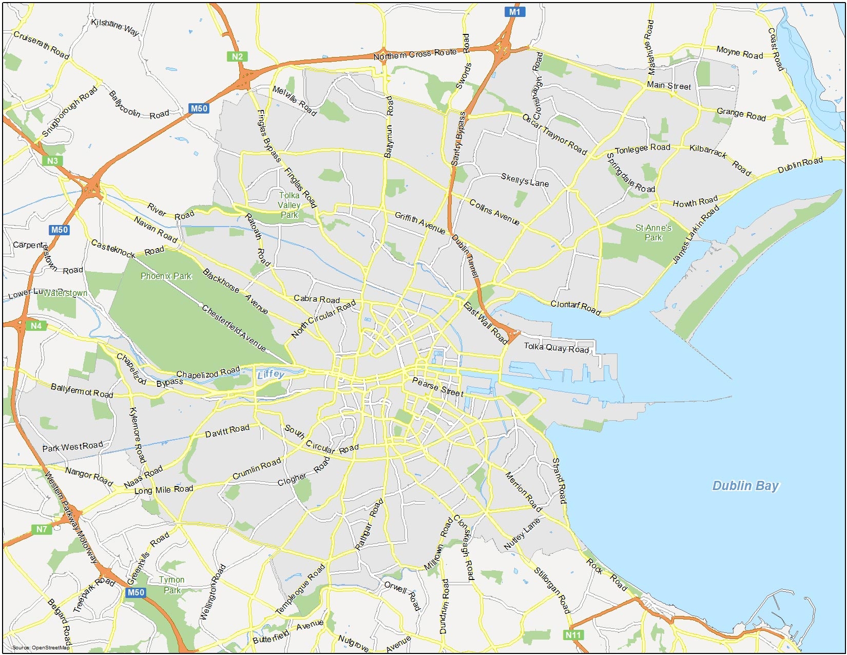 Dublin Map Ireland GIS Geography