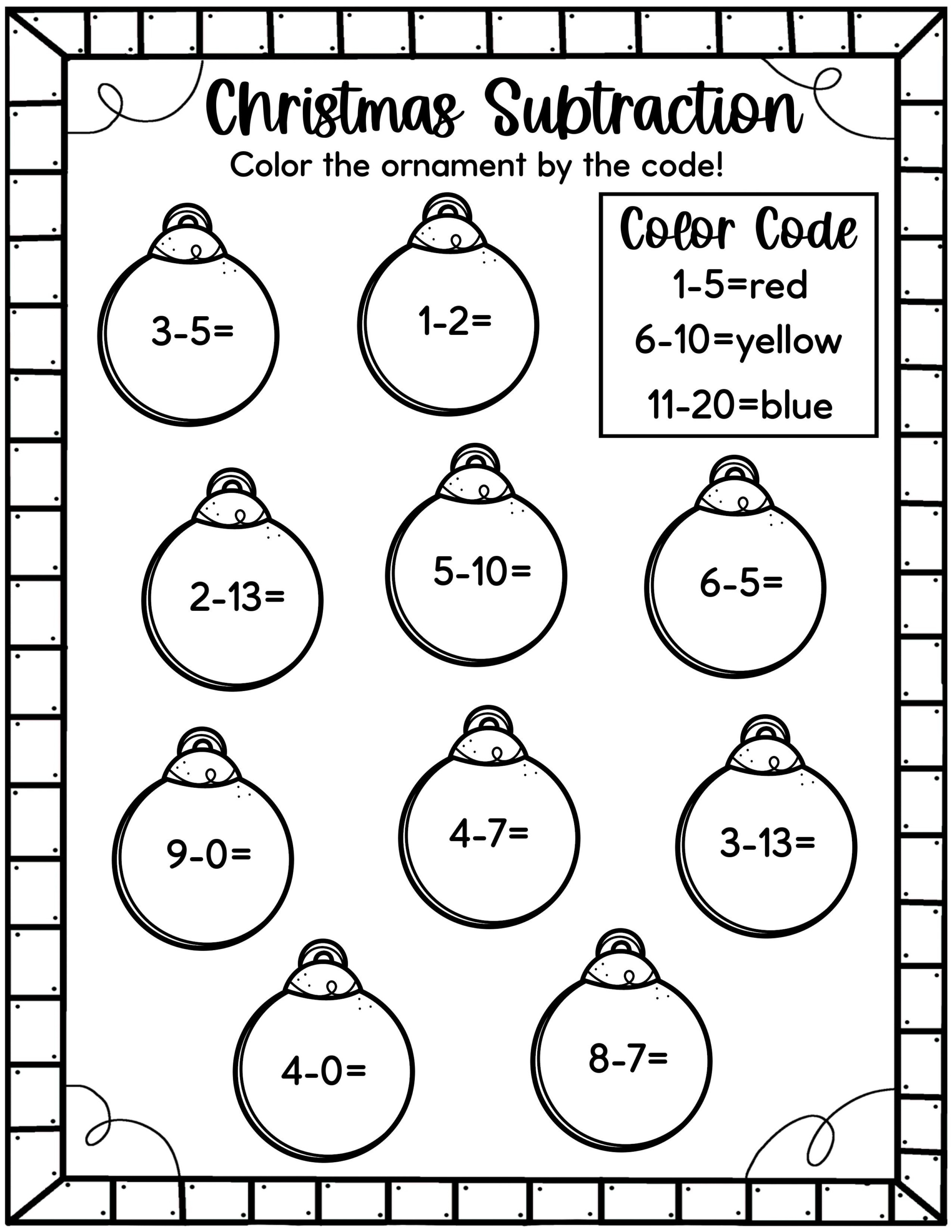 Printable Math Worksheets Christmas