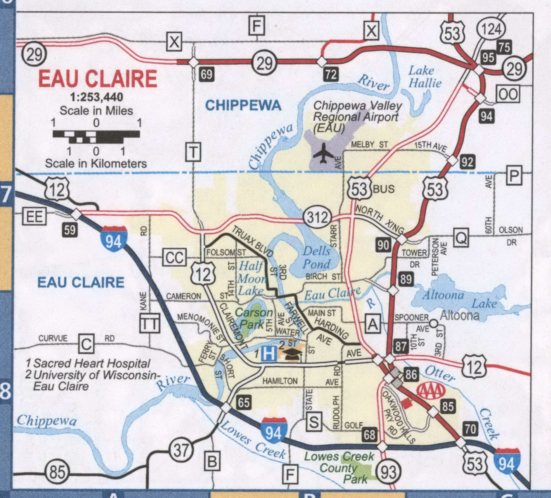 Printable Map Of Eau Claire Wi