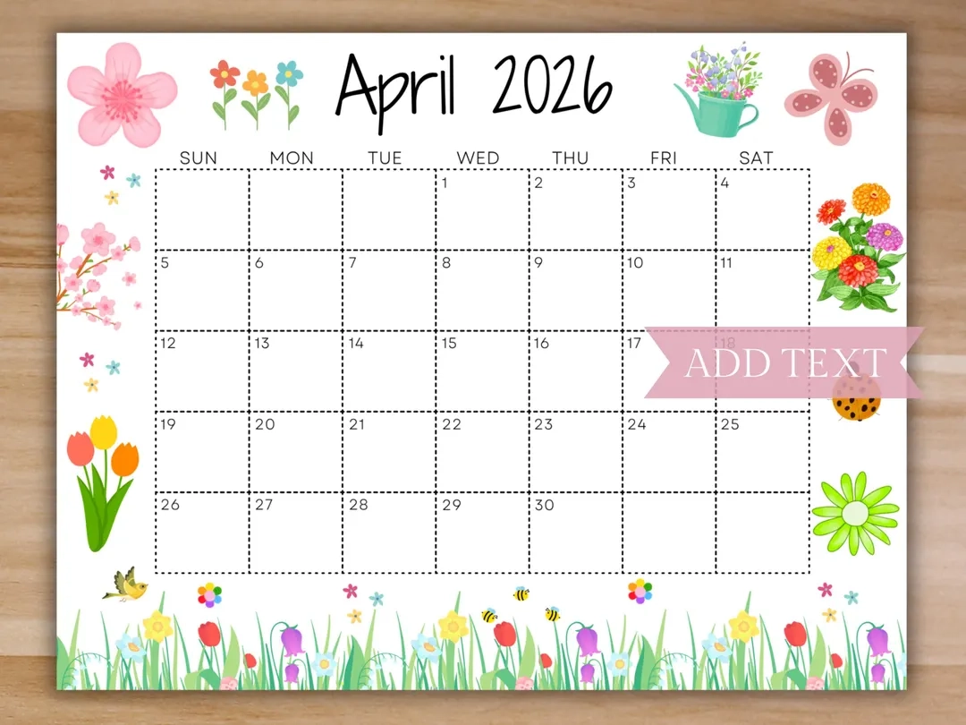 April 2026 Calendar Printable Free