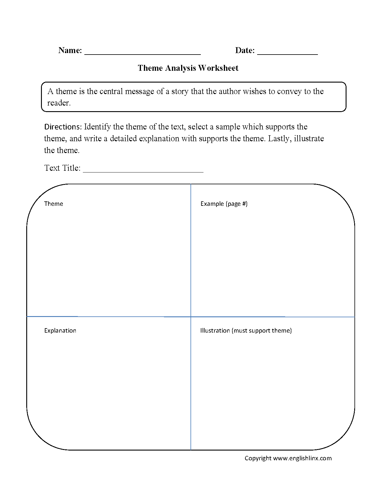 Englishlinx Theme Worksheets