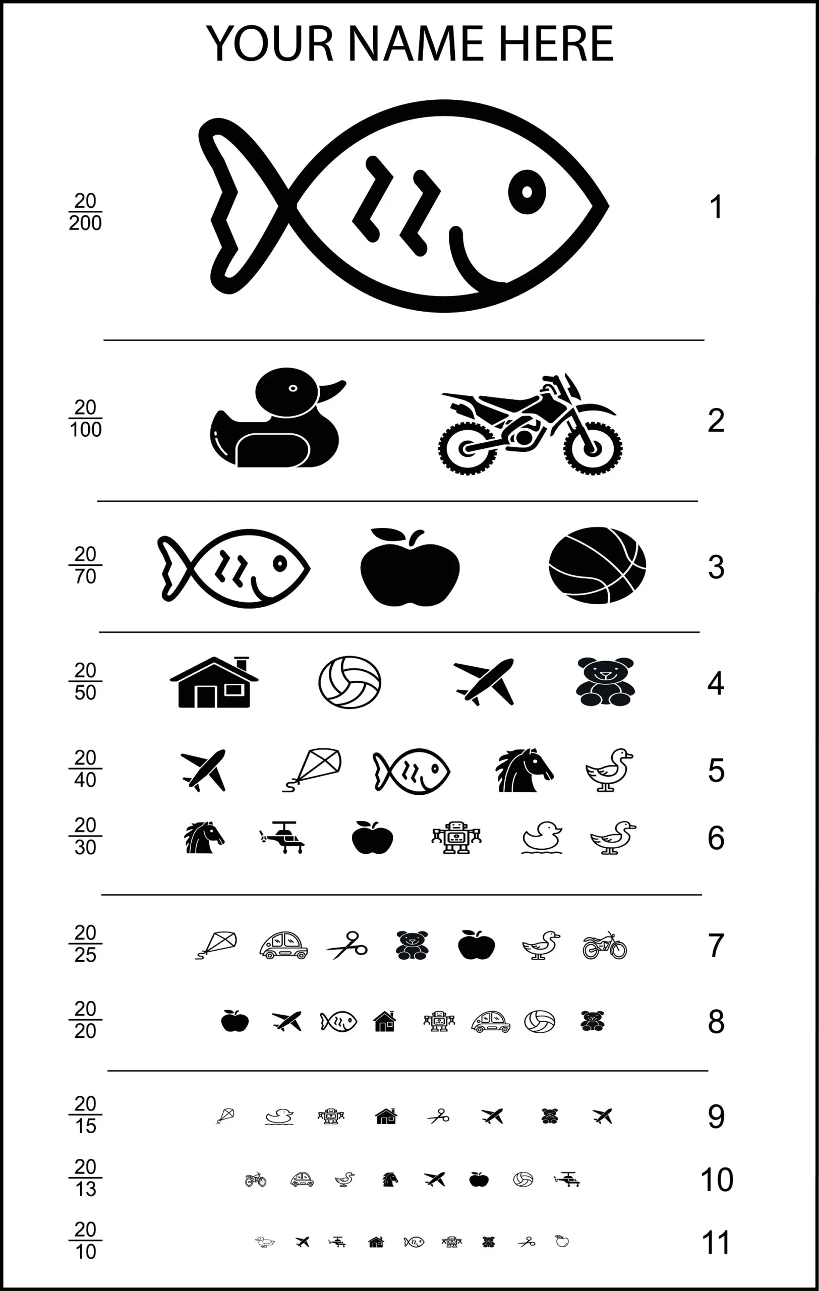 Eye Exam Chart Printable