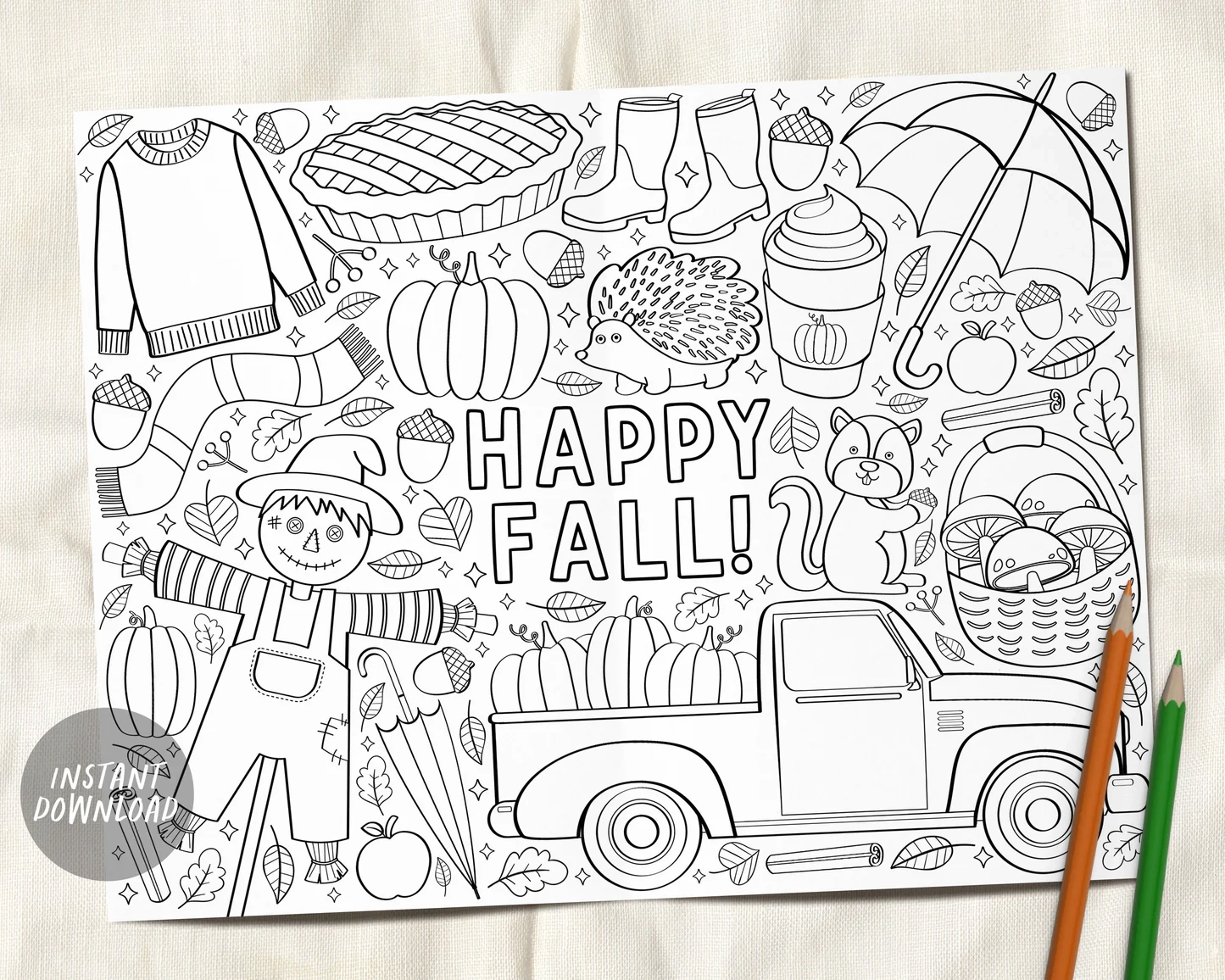 Fall Coloring Sheets Printable
