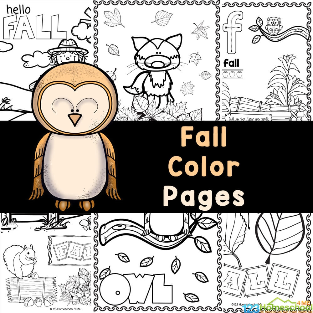 Fall Color Pages For Preschoolers Free Printable Autumn Coloring Sheets 