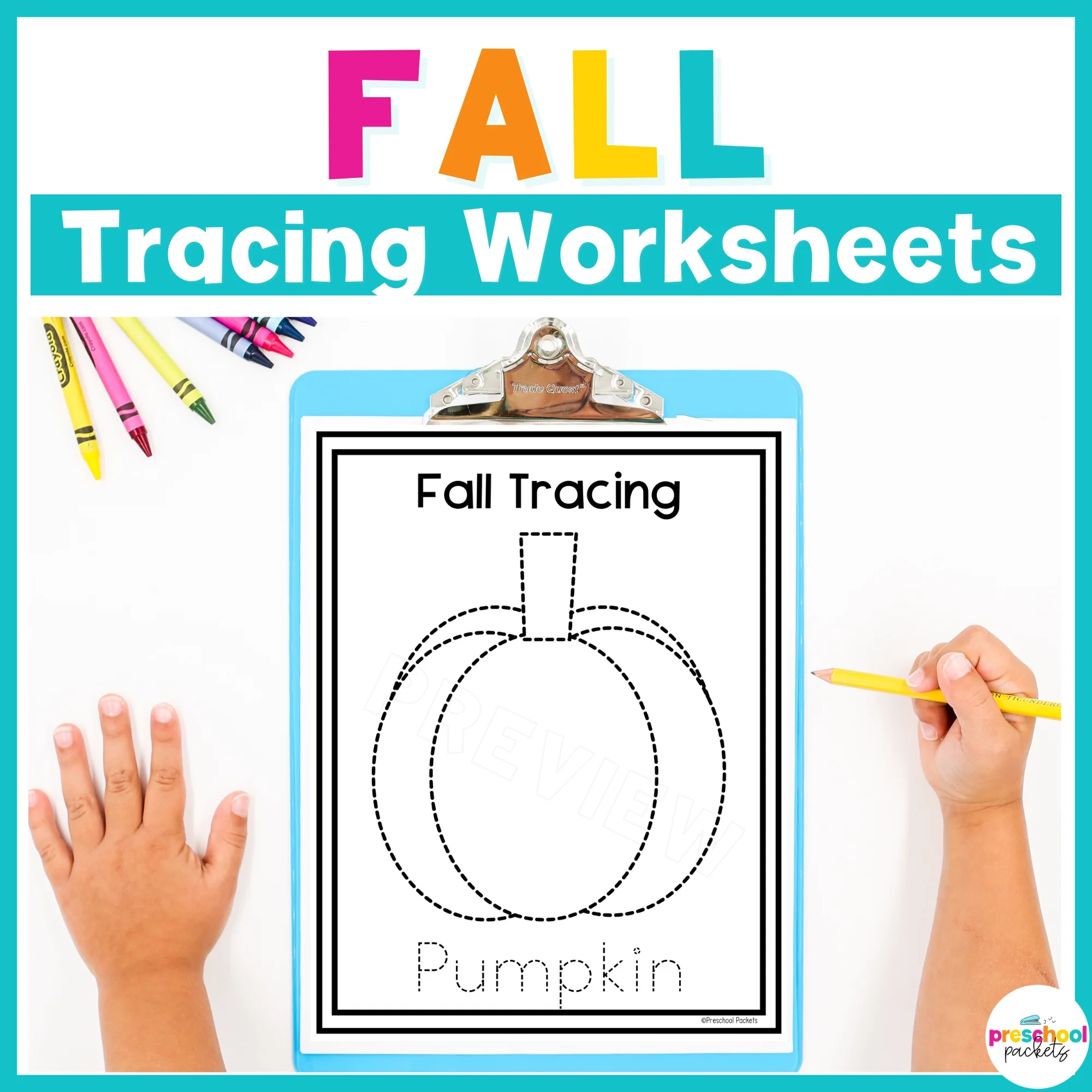 Fall Tracing Worksheets For Preschool PreK And Kindergarten Preschool Packets Fall Tracing Worksheets For Preschool PreK And Kindergarten Preschool Packets