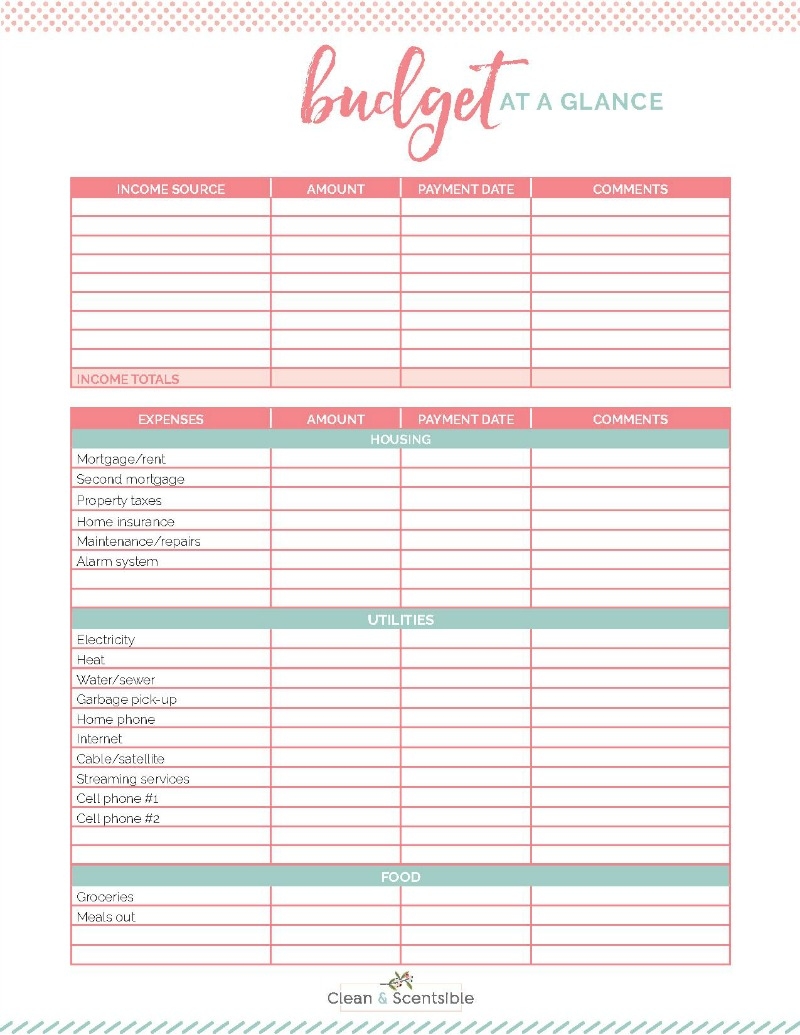 Free Printable Budget Binder Worksheets