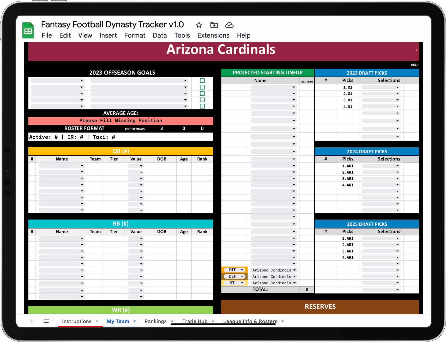 Fantasy Football Dynasty Tracker V1 0