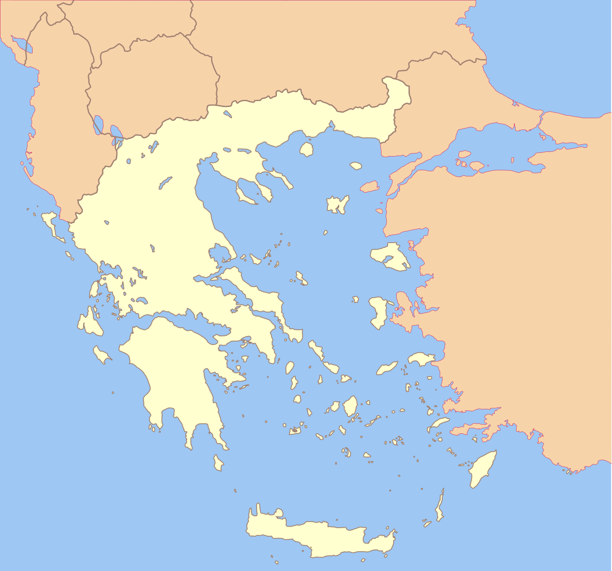 Printable Blank Map Of Greece