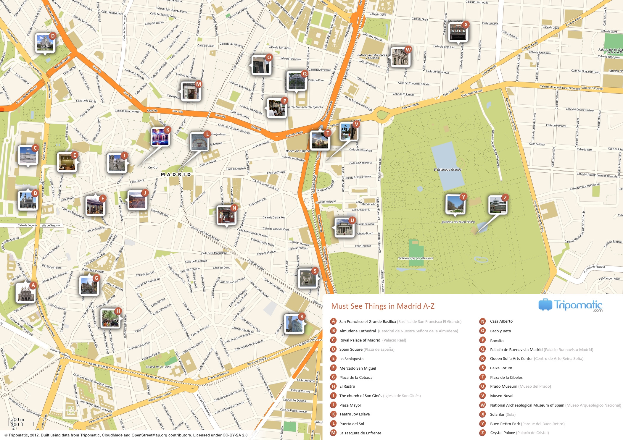 Printable Tourist Map Of Madrid