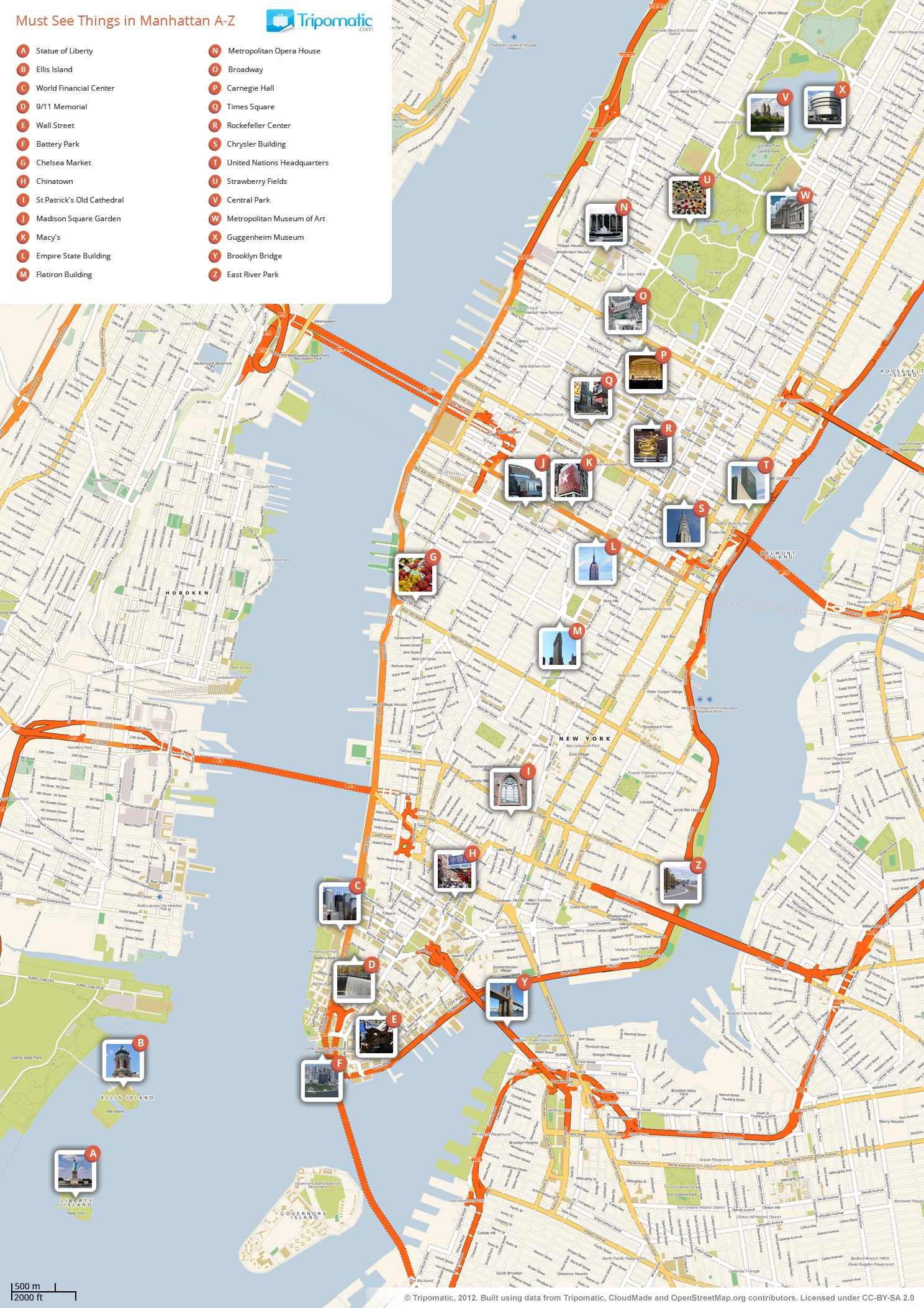 Printable Map Of Nyc Tourist Attractions