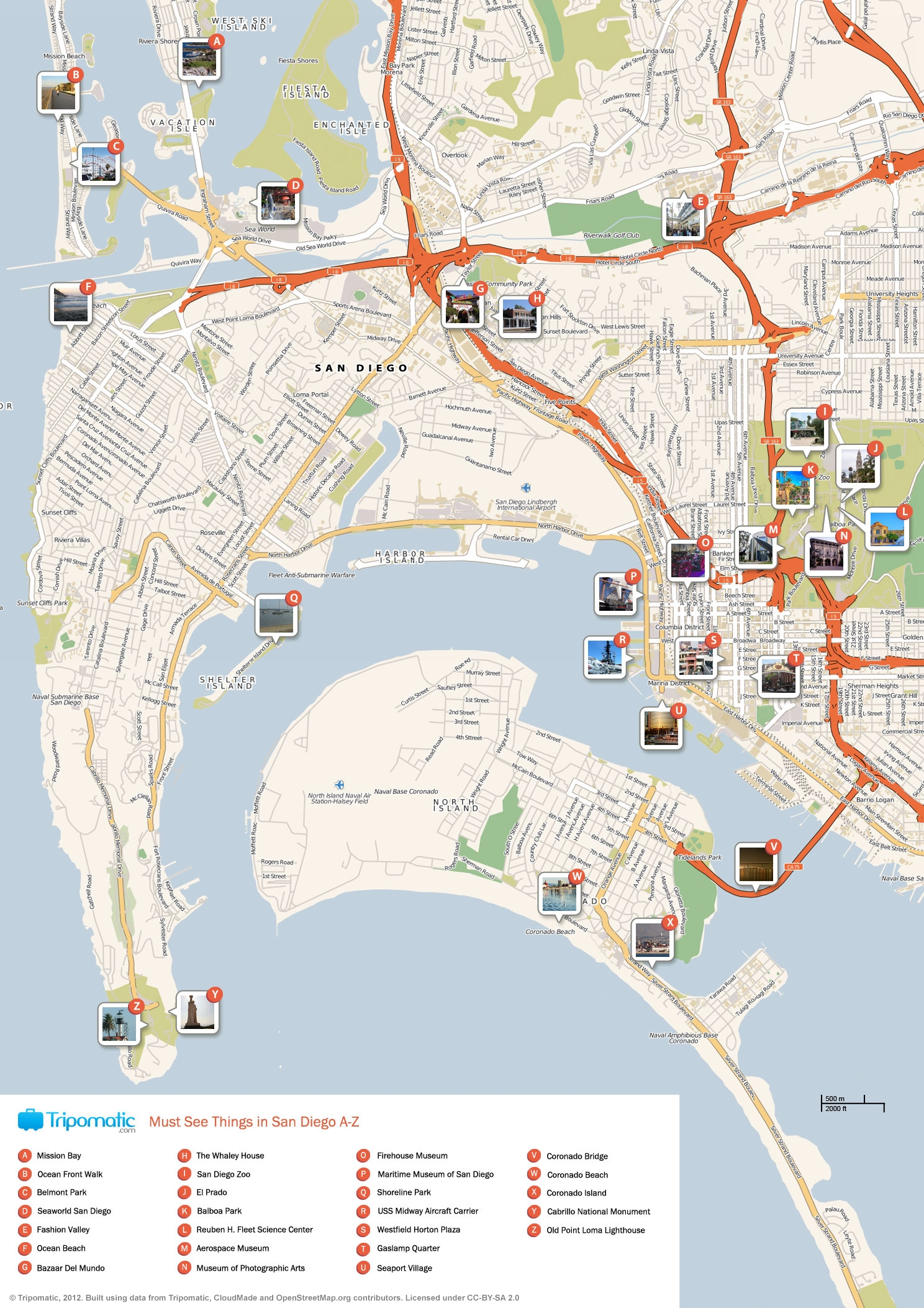 Printable San Diego Tourist Map