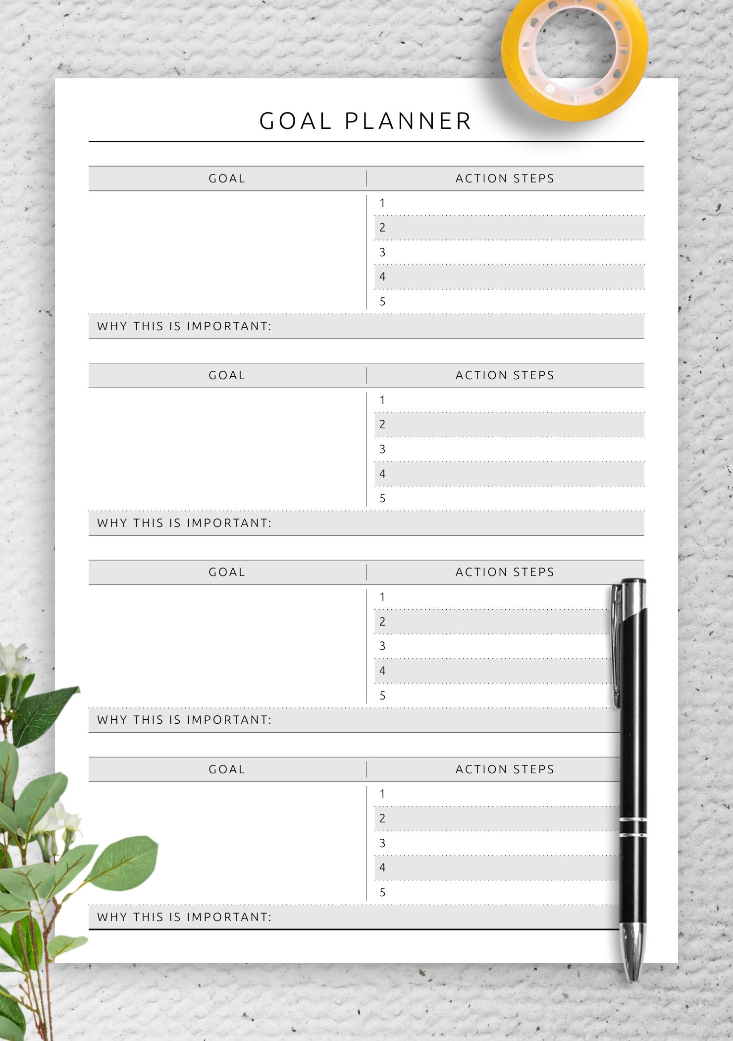 Fitness Goal Planner PDF Build A Routine That Fits Your Life
